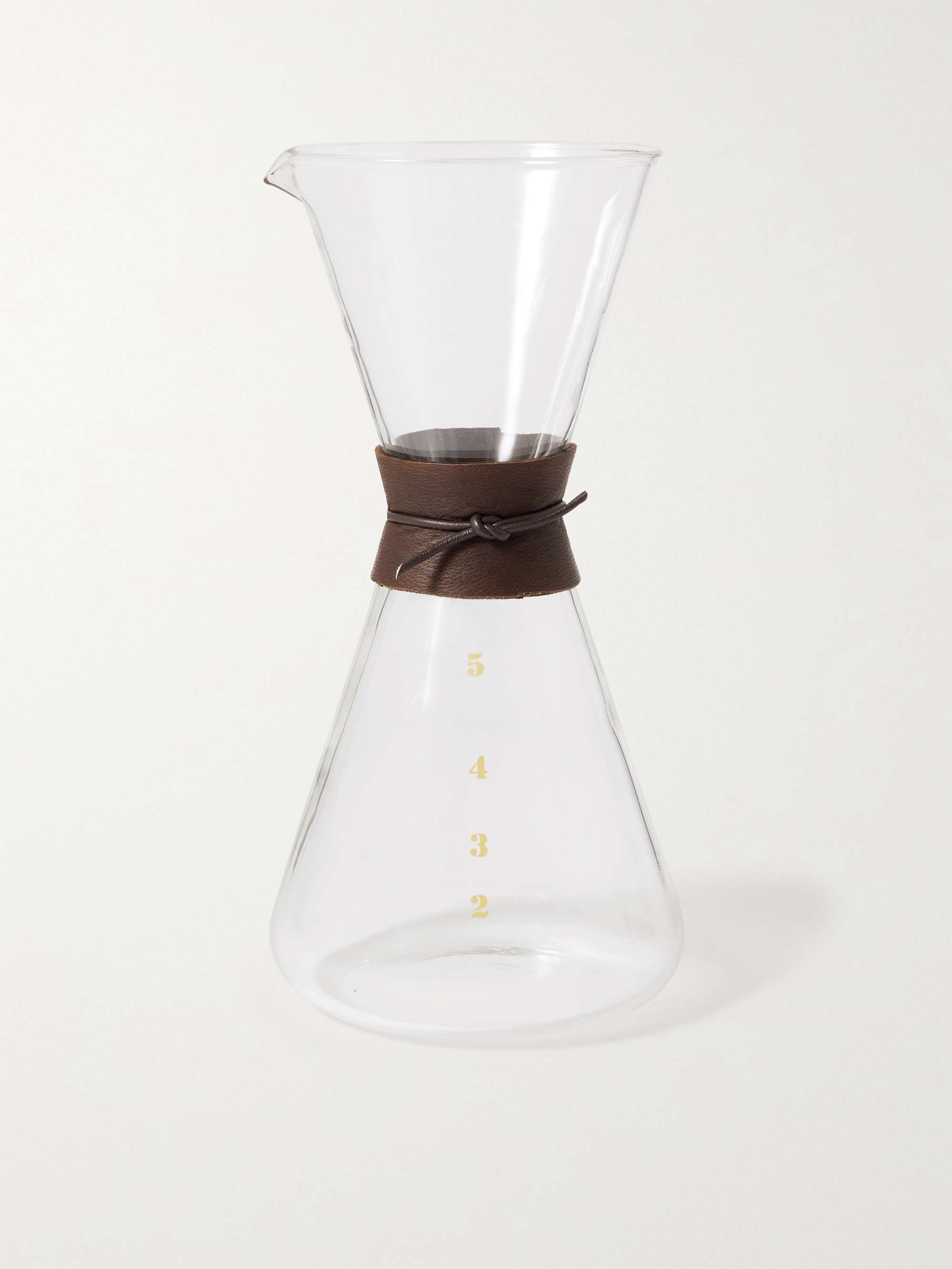 BY JAPAN + Koizumi Glass Minowa 2-Chome Glass and Leather Coffee Pot