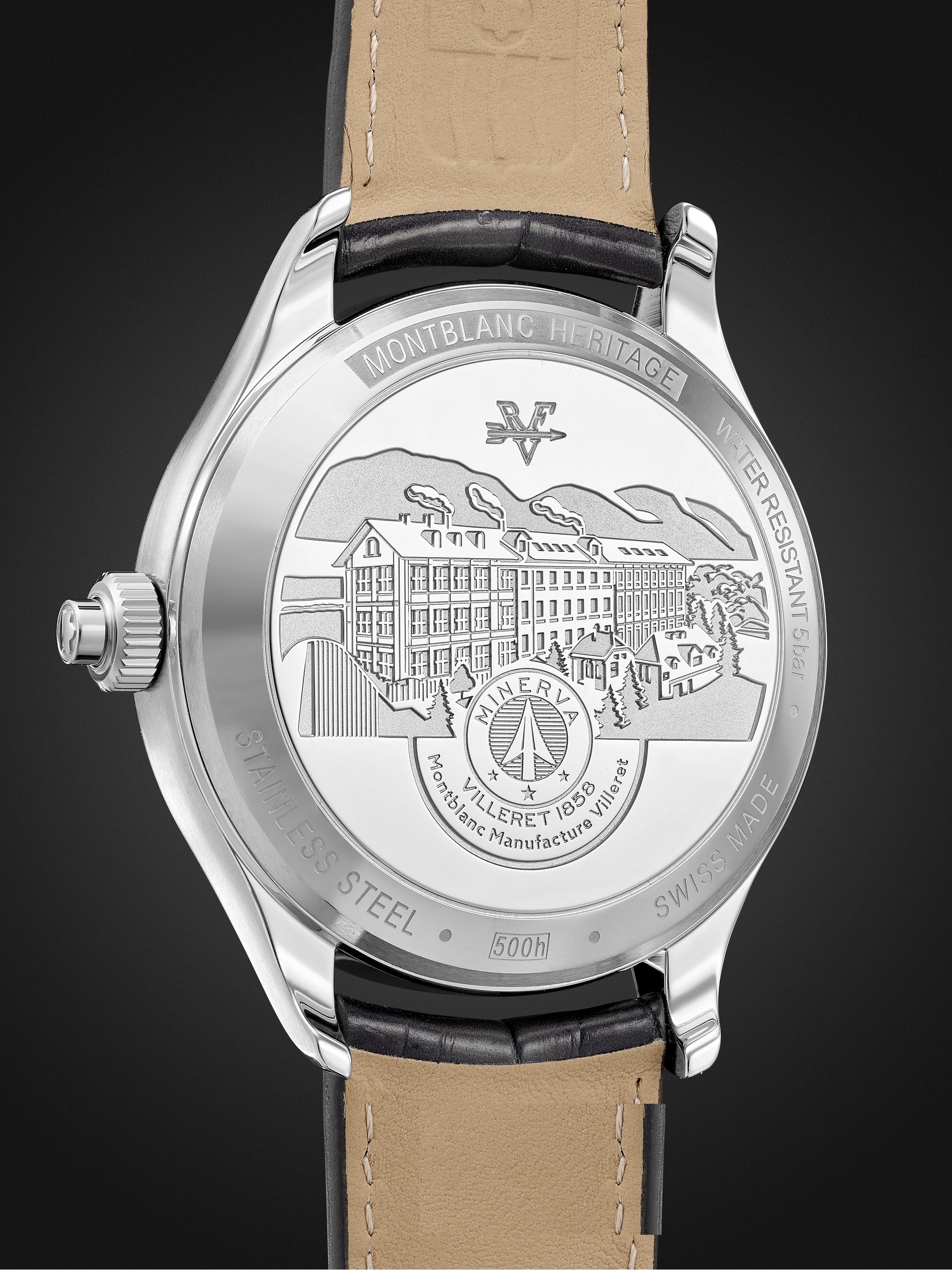 MONTBLANC Heritage Monopusher Automatic Chronograph 42mm Stainless Steel and Alligator Watch, Ref. No. 119951