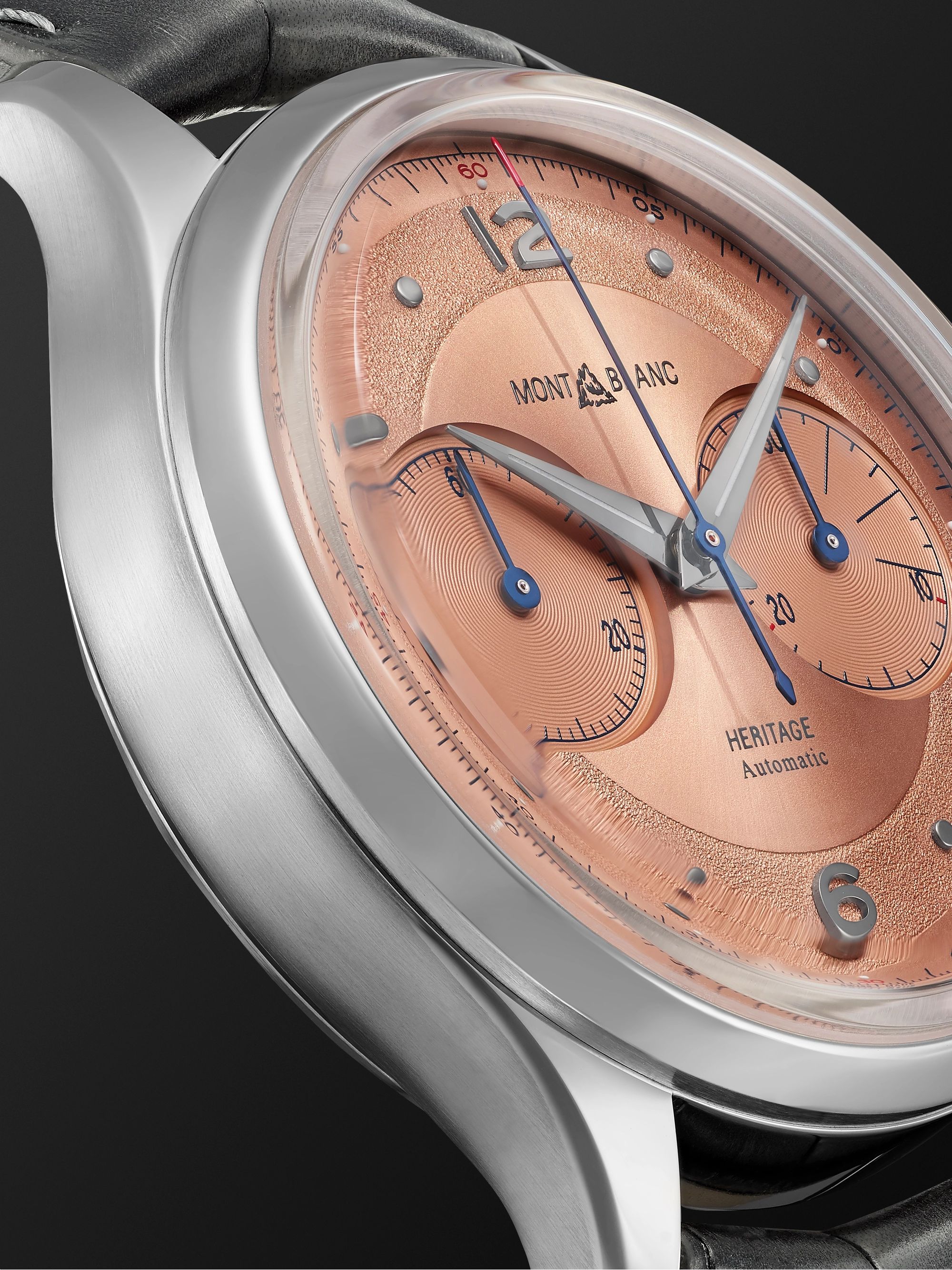 MONTBLANC Heritage Monopusher Automatic Chronograph 42mm Stainless Steel and Alligator Watch, Ref. No. 119951