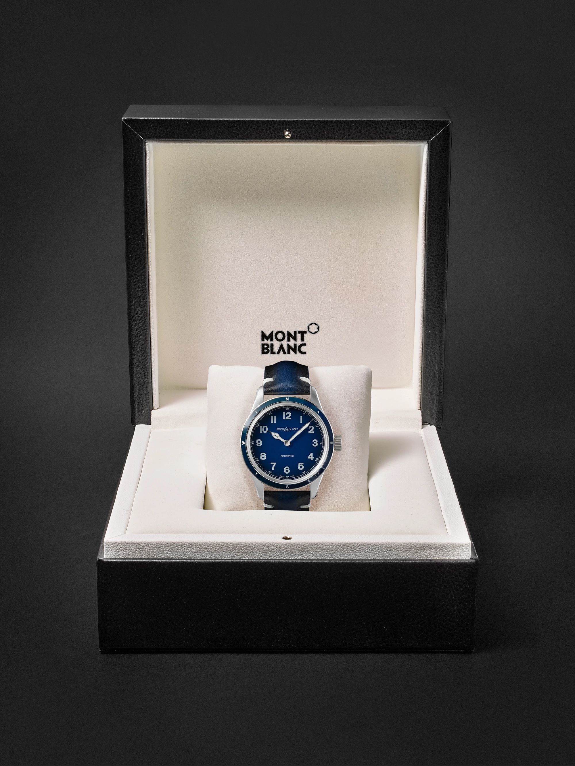 MONTBLANC 1858 Automatic 40mm Stainless Steel and Leather Watch, Ref. No. 126758