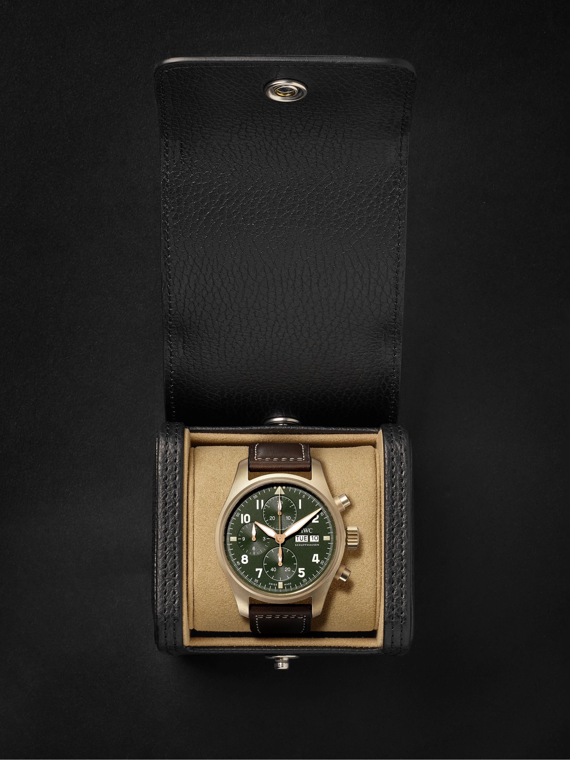 IWC SCHAFFHAUSEN Pilot's Spitfire Automatic Chronograph 41mm Bronze and Leather Watch, Ref. No. IW387902