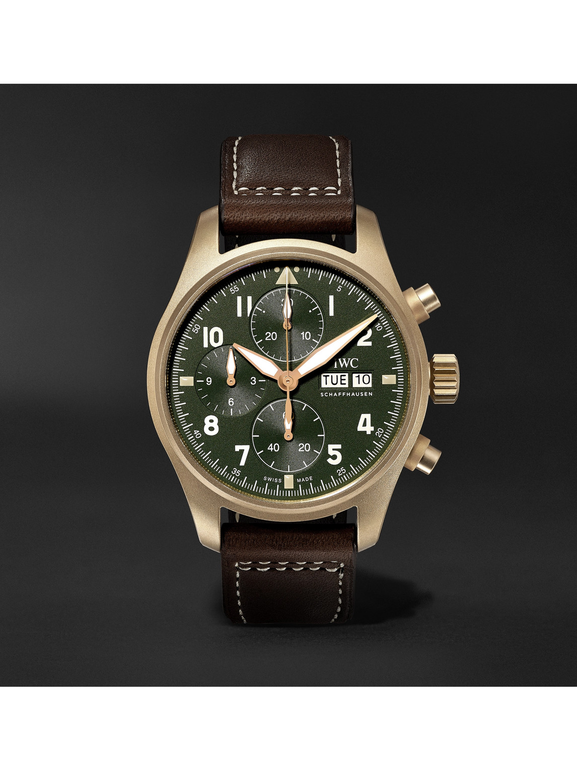 Pilot's Spitfire Automatic Chronograph 41mm Bronze and Leather Watch, Ref. No. IW387902