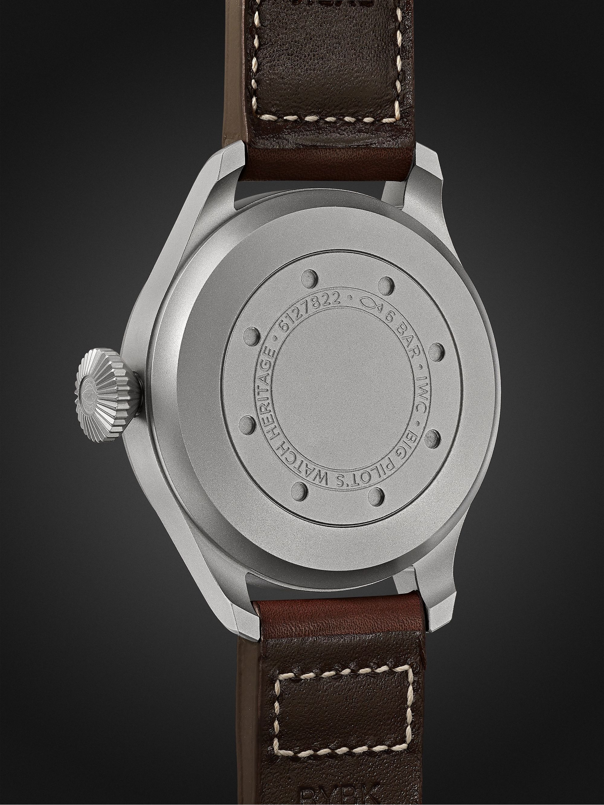 IWC SCHAFFHAUSEN Big Pilot's Heritage Automatic 46.2mm Titanium and Leather Watch, Ref. No. IW501004