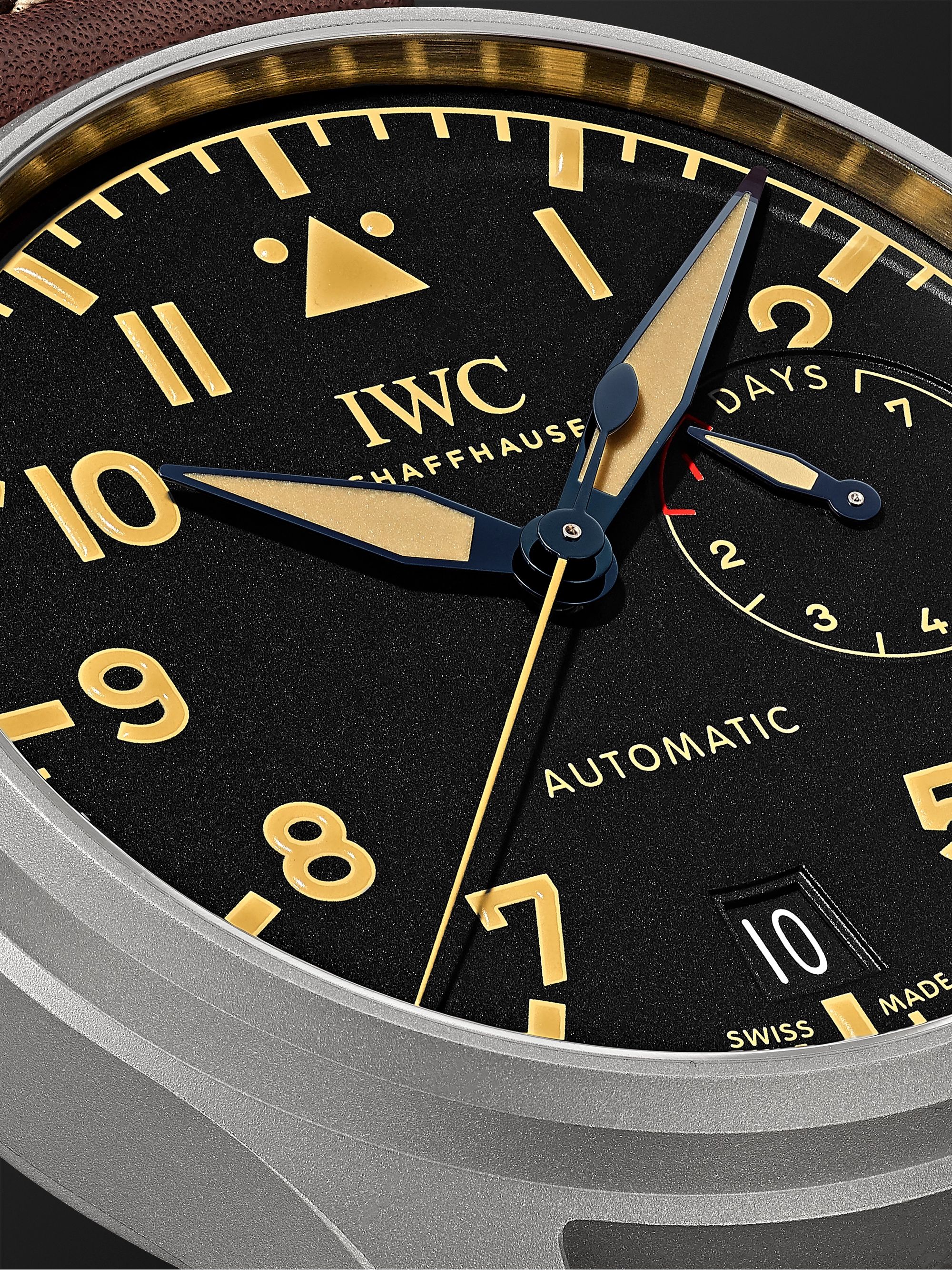 IWC SCHAFFHAUSEN Big Pilot's Heritage Automatic 46.2mm Titanium and Leather Watch, Ref. No. IW501004