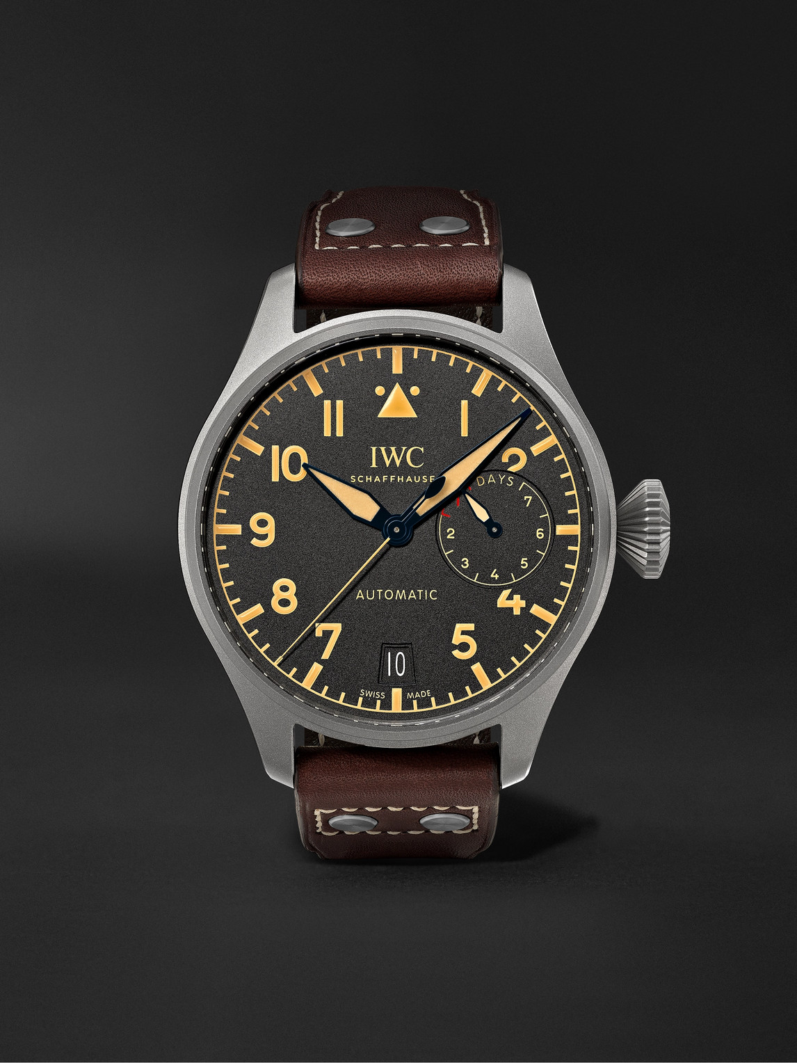 IWC SCHAFFHAUSEN Big Pilot's Heritage Automatic 46.2mm Titanium and Leather Watch, Ref. No. IW501004 - Men