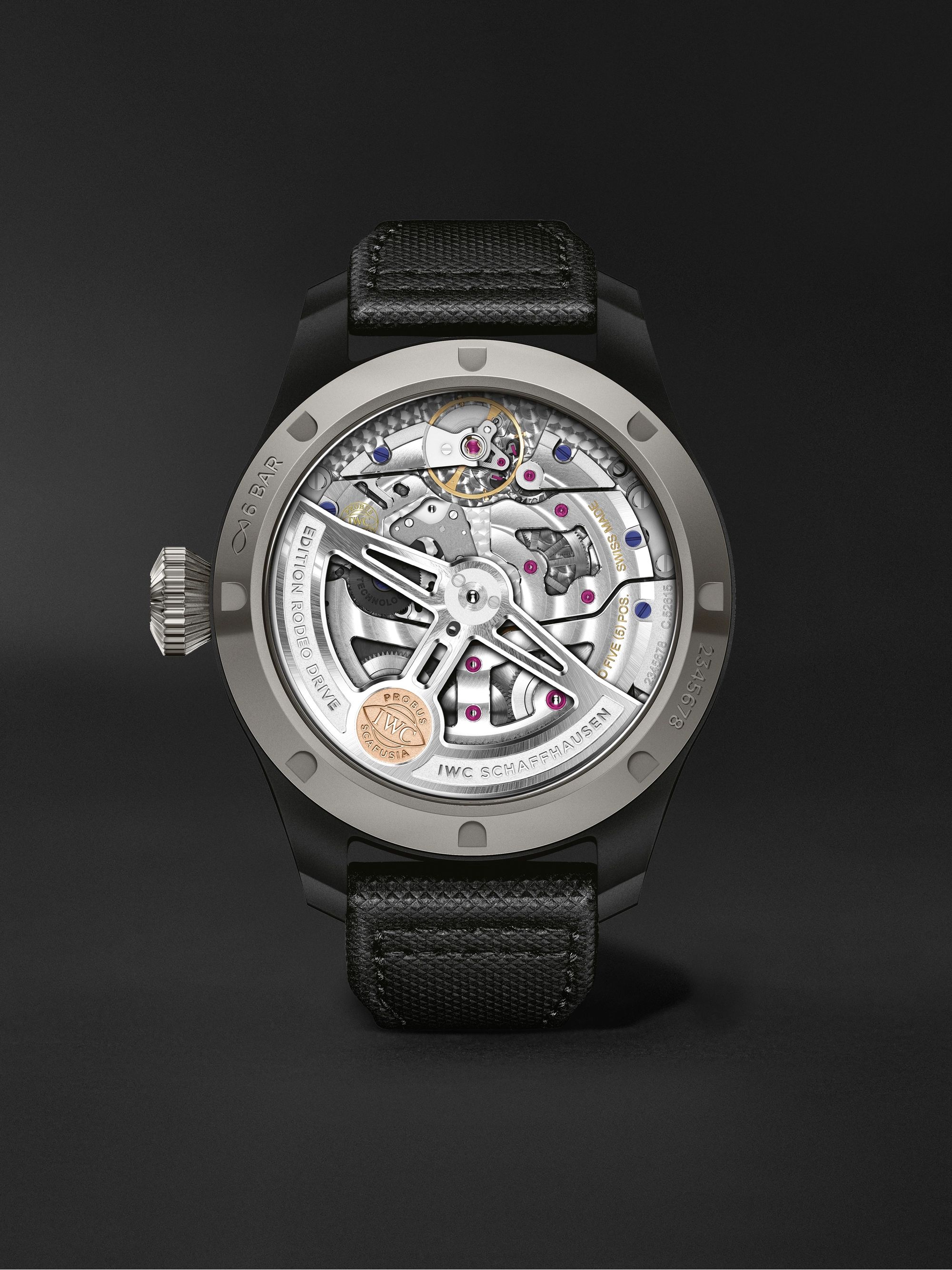IWC SCHAFFHAUSEN Big Pilot's Perpetual Calendar Rodeo Drive Automatic Perpetual Calendar 46.5mm Ceramic, Titanium and Leather Watch, Ref. No. IW503001