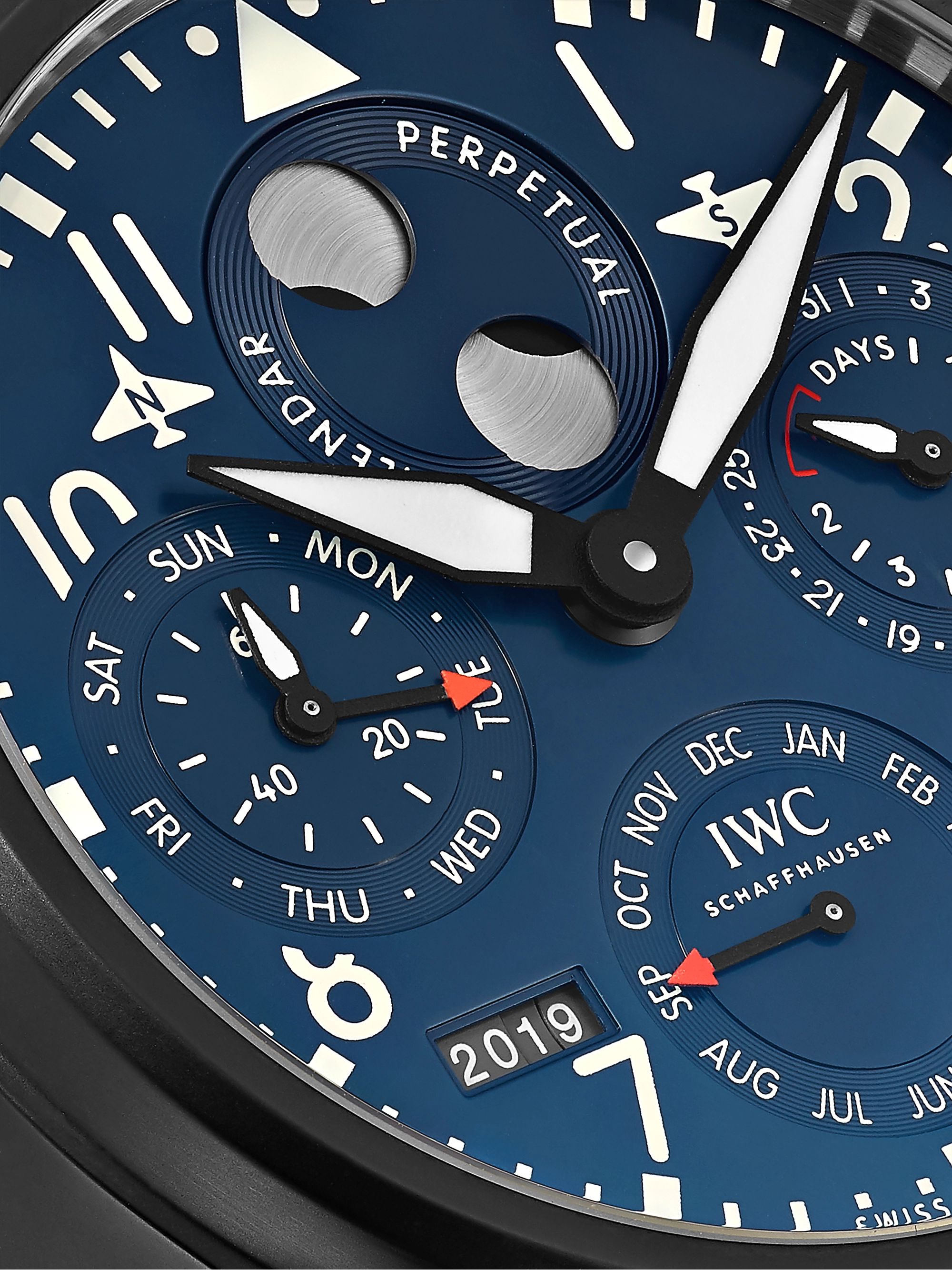 IWC SCHAFFHAUSEN Big Pilot's Perpetual Calendar Rodeo Drive Automatic Perpetual Calendar 46.5mm Ceramic, Titanium and Leather Watch, Ref. No. IW503001