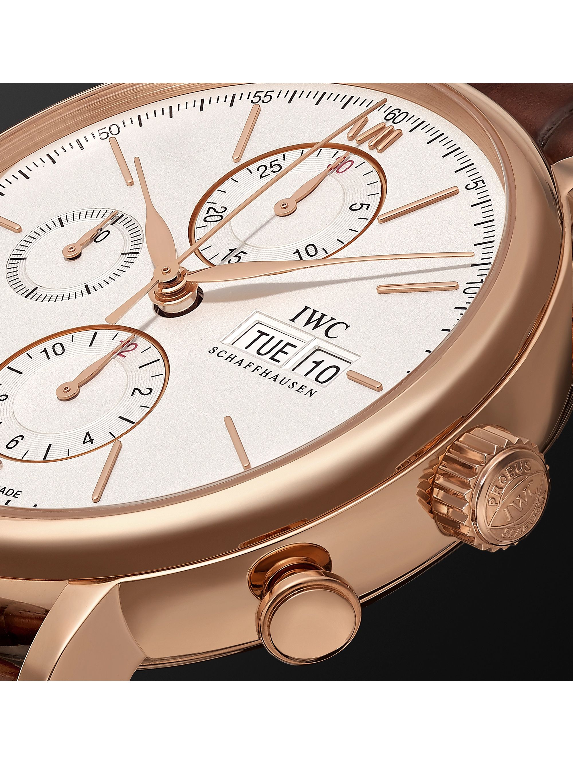 IWC SCHAFFHAUSEN Portofino Automatic Chronograph 42mm 18-Karat Gold and Alligator Watch, Ref. No. IW391025