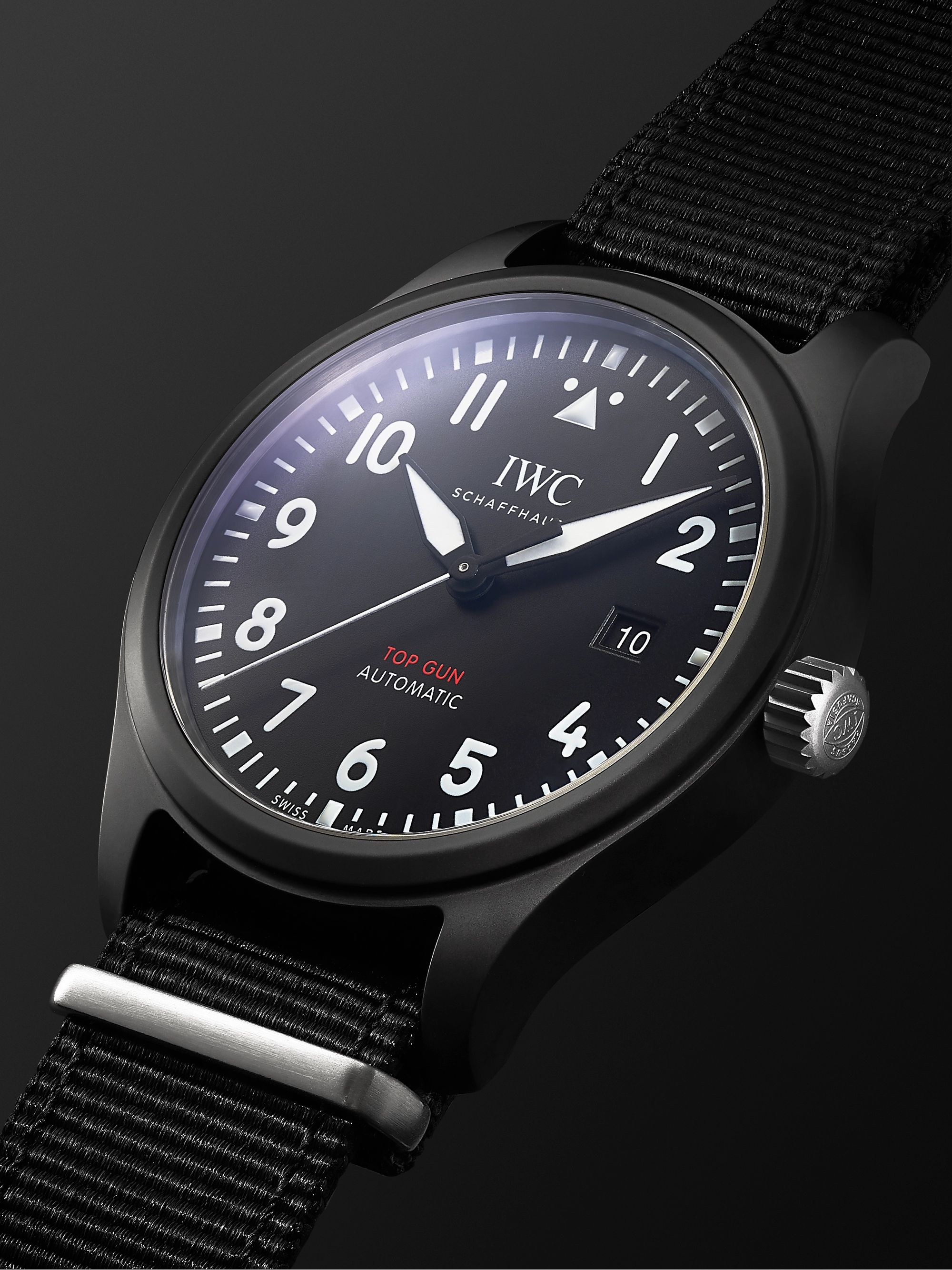 IWC SCHAFFHAUSEN Pilot's TOP GUN Automatic 41mm Ceramic And Textile Watch, Ref. No. IW326901