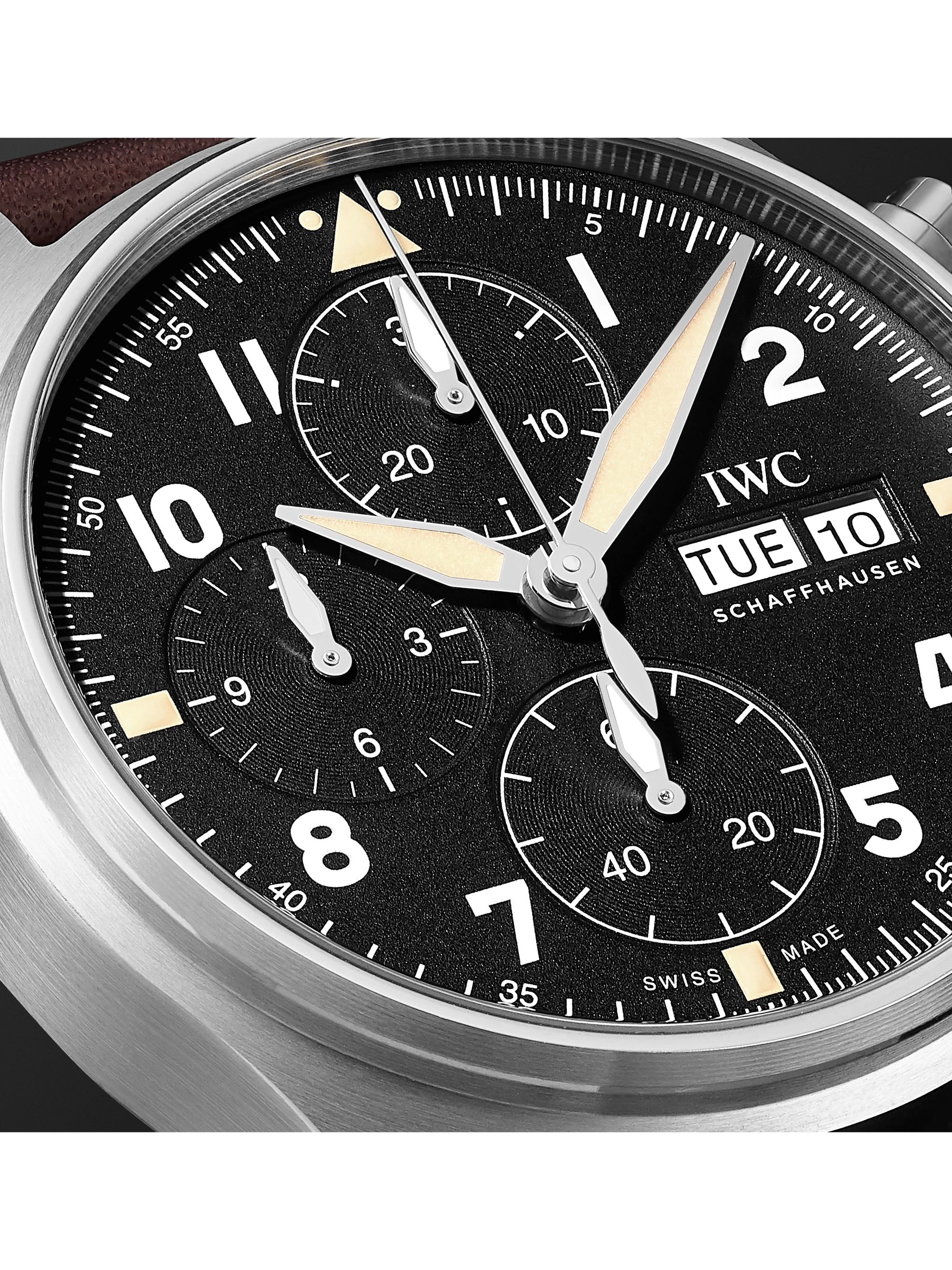 IWC SCHAFFHAUSEN Pilot's Spitfire Automatic Chronograph 41mm Stainless Steel and Leather Watch, Ref. No. IW387903