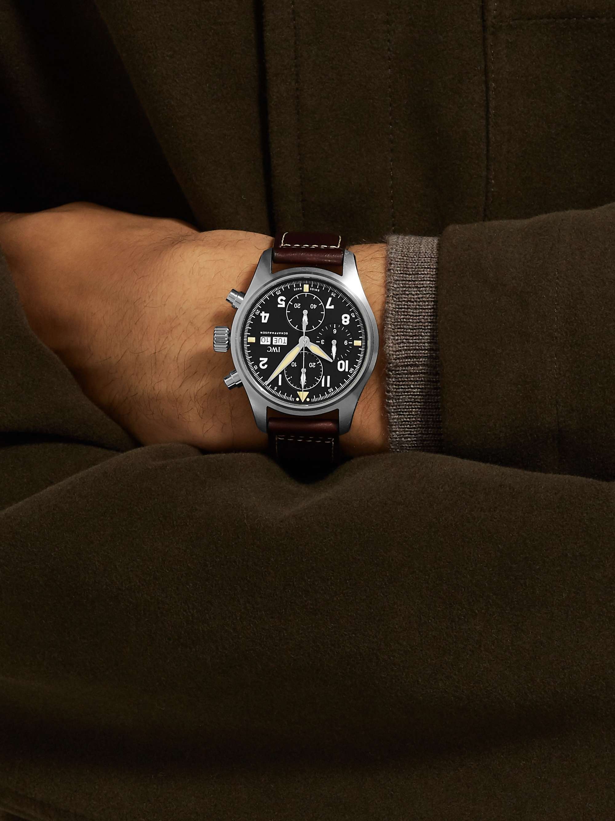 Black Pilot's Automatic Chronograph 43mm Stainless Steel and 