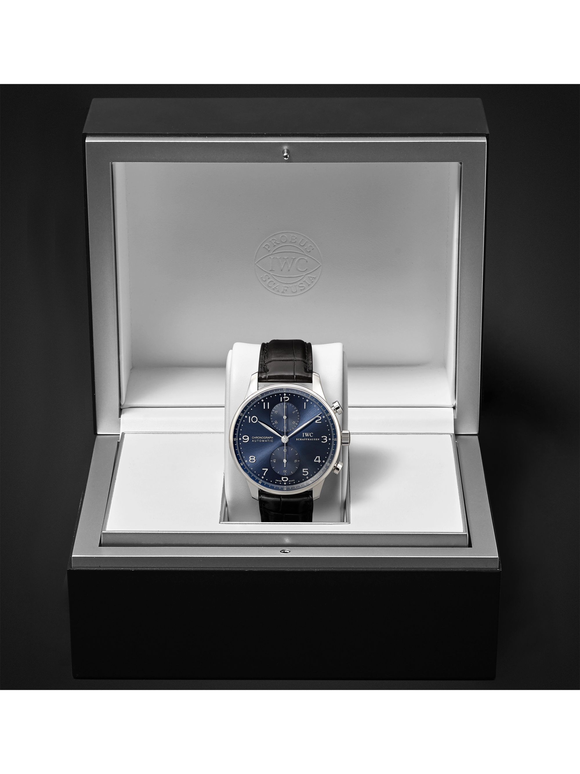 IWC SCHAFFHAUSEN Portugieser Automatic Chronograph 41mm Stainless Steel and Alligator Watch, Ref. No. IW371491
