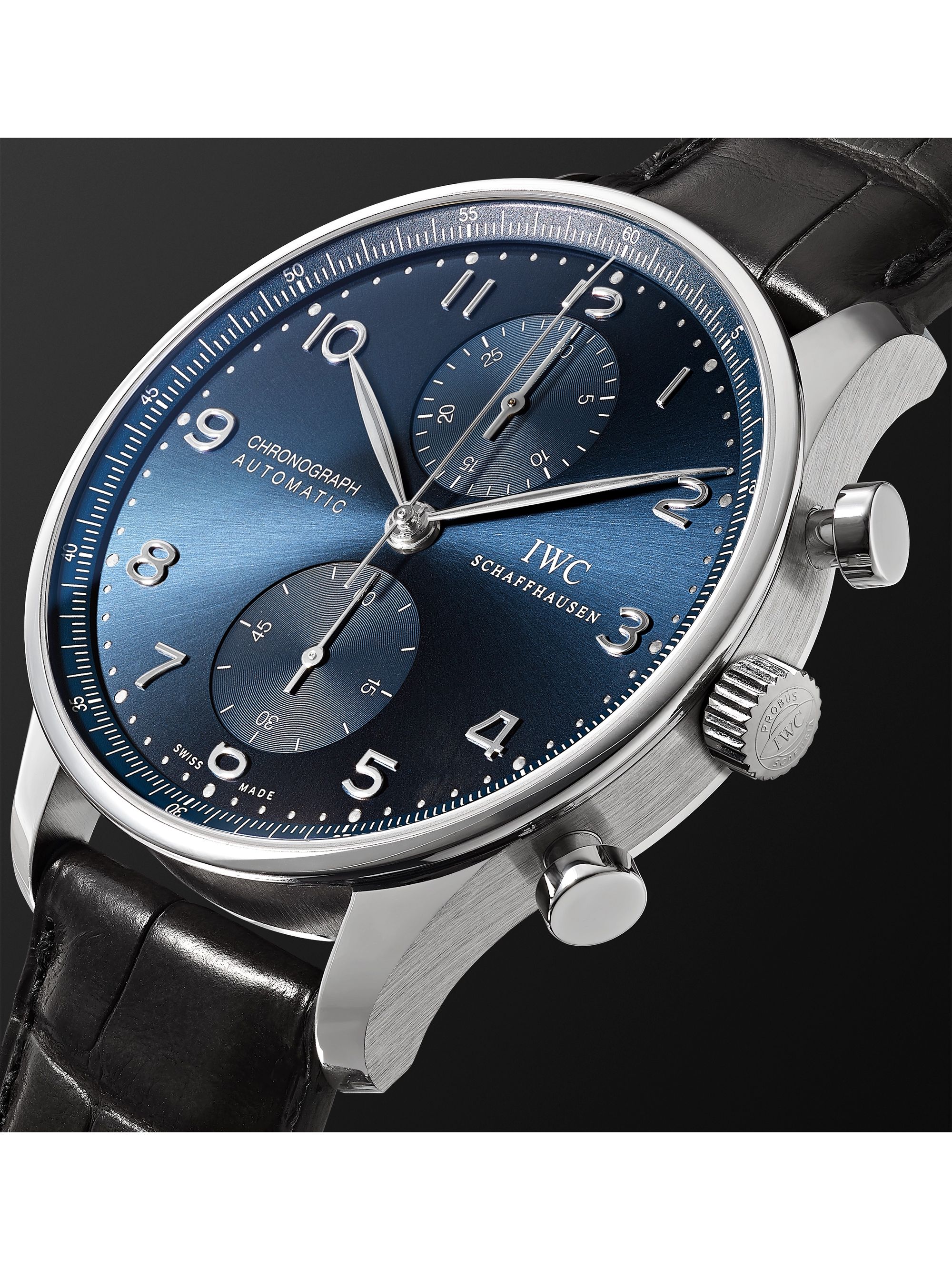 IWC SCHAFFHAUSEN Portugieser Automatic Chronograph 41mm Stainless Steel and Alligator Watch, Ref. No. IW371491