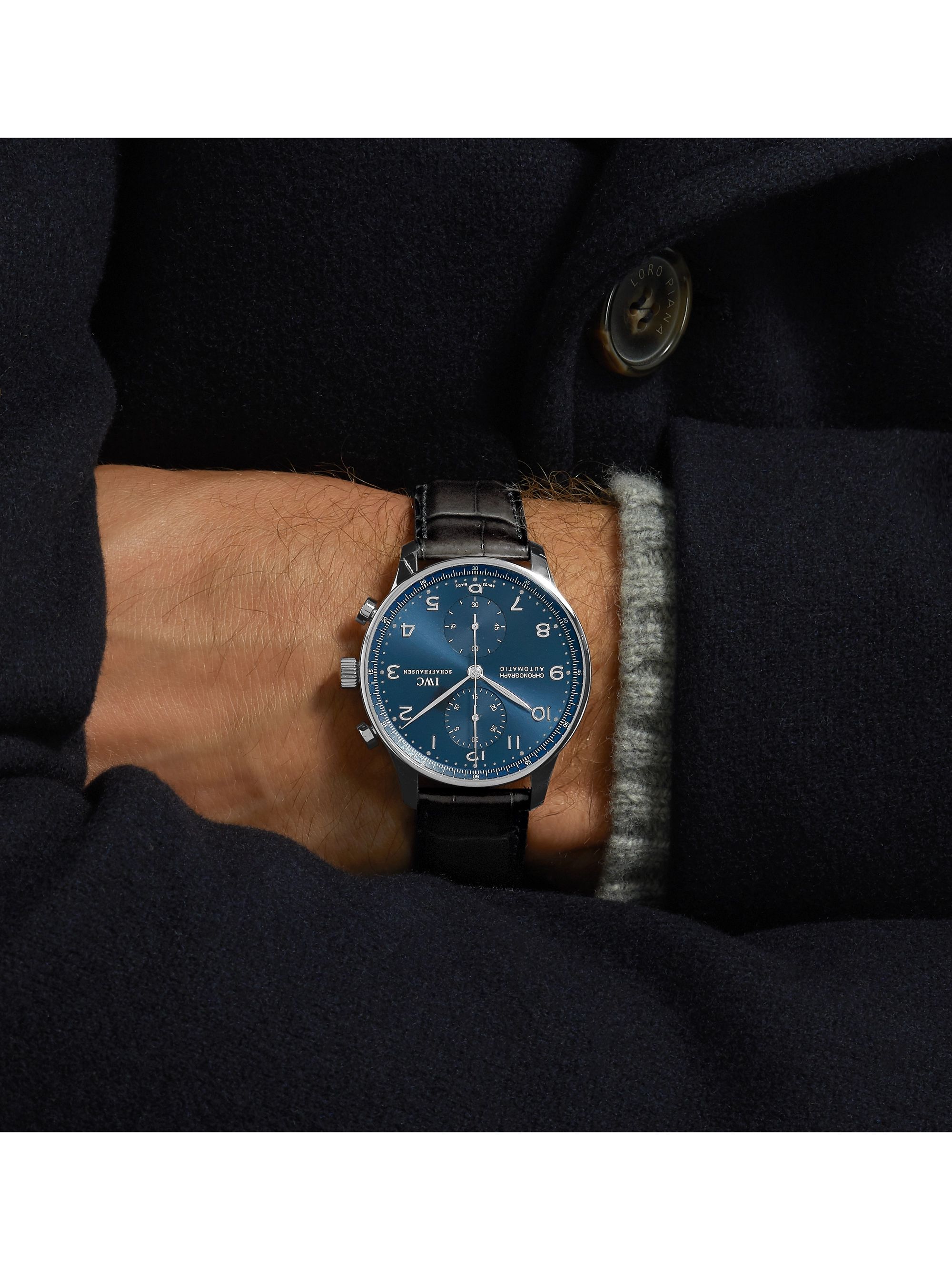 IWC SCHAFFHAUSEN Portugieser Automatic Chronograph 41mm Stainless Steel and Alligator Watch, Ref. No. IW371491
