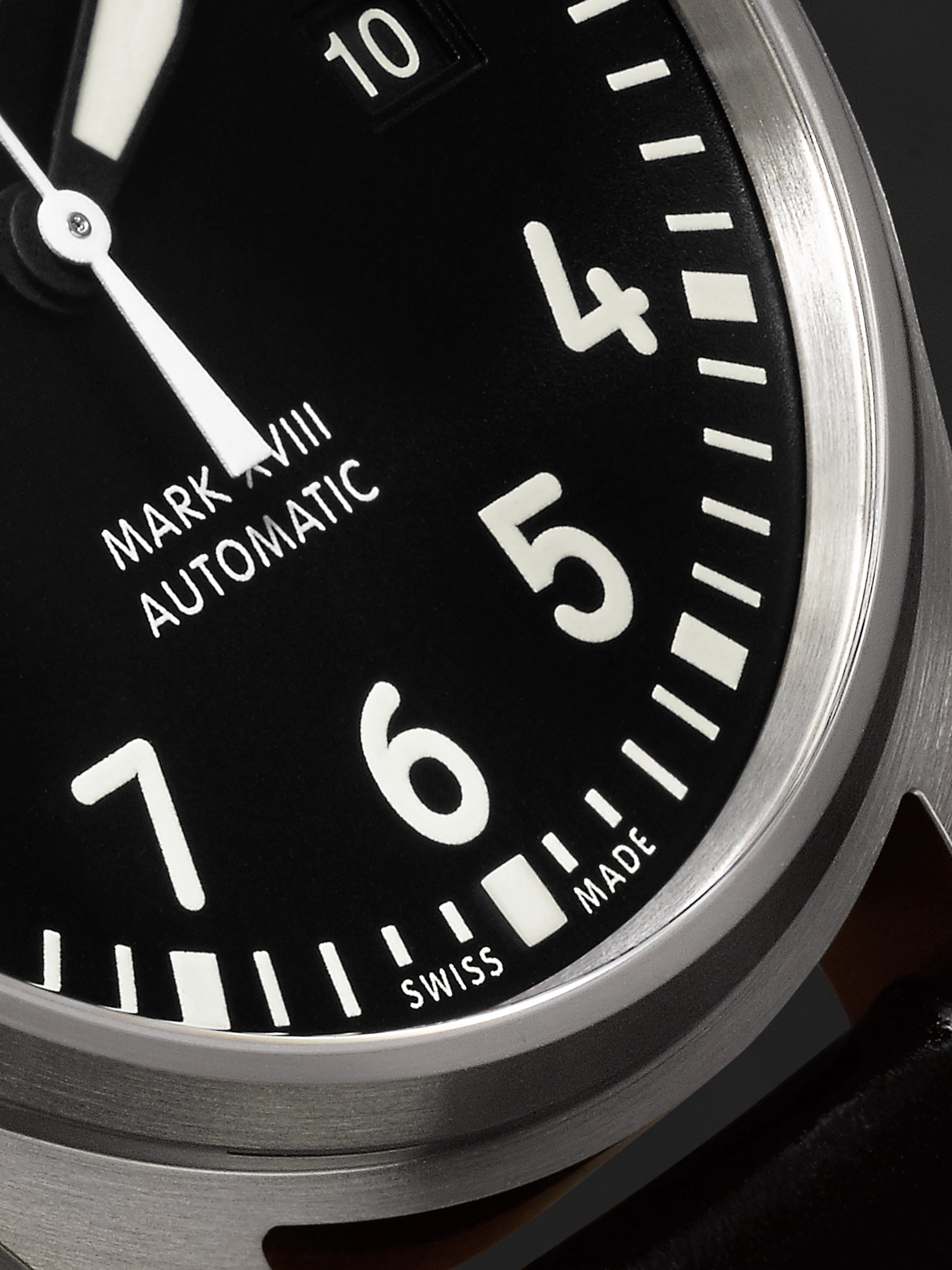 IWC SCHAFFHAUSEN Pilot's Mark XVIII Automatic 40mm Stainless Steel and Leather Watch, Ref. No. IW327009