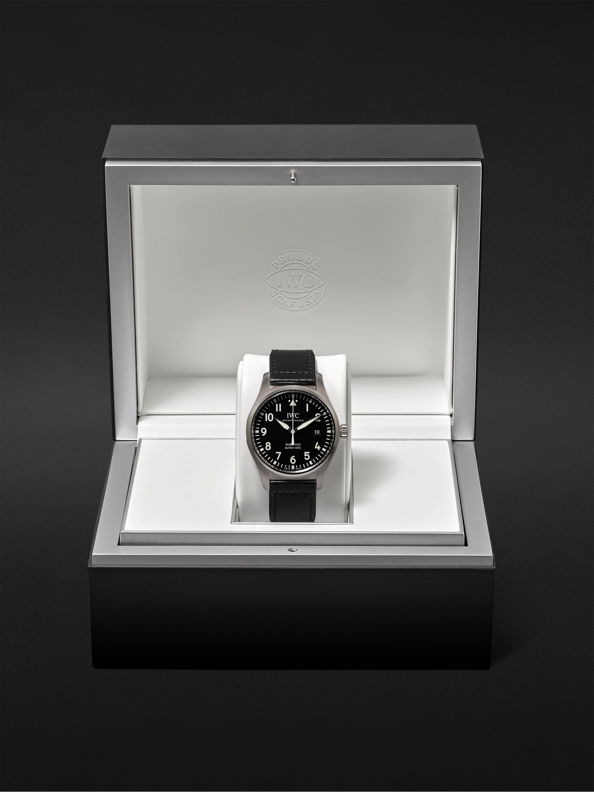 IWC SCHAFFHAUSEN Pilot's Mark XVIII Automatic 40mm Stainless Steel and Leather Watch, Ref. No. IW327009