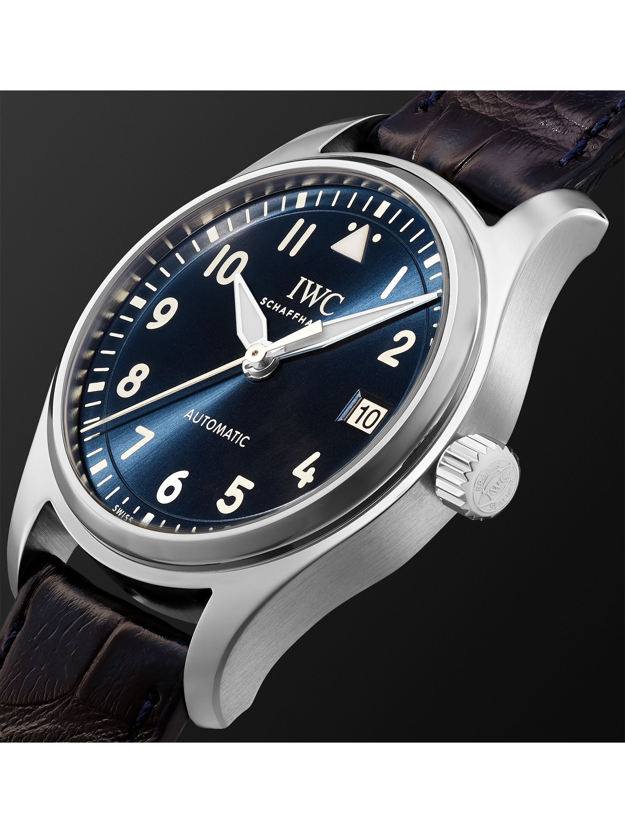 IWC SCHAFFHAUSEN Pilot's Automatic 36mm Stainless Steel and Alligator Watch, Ref. No. IW324008