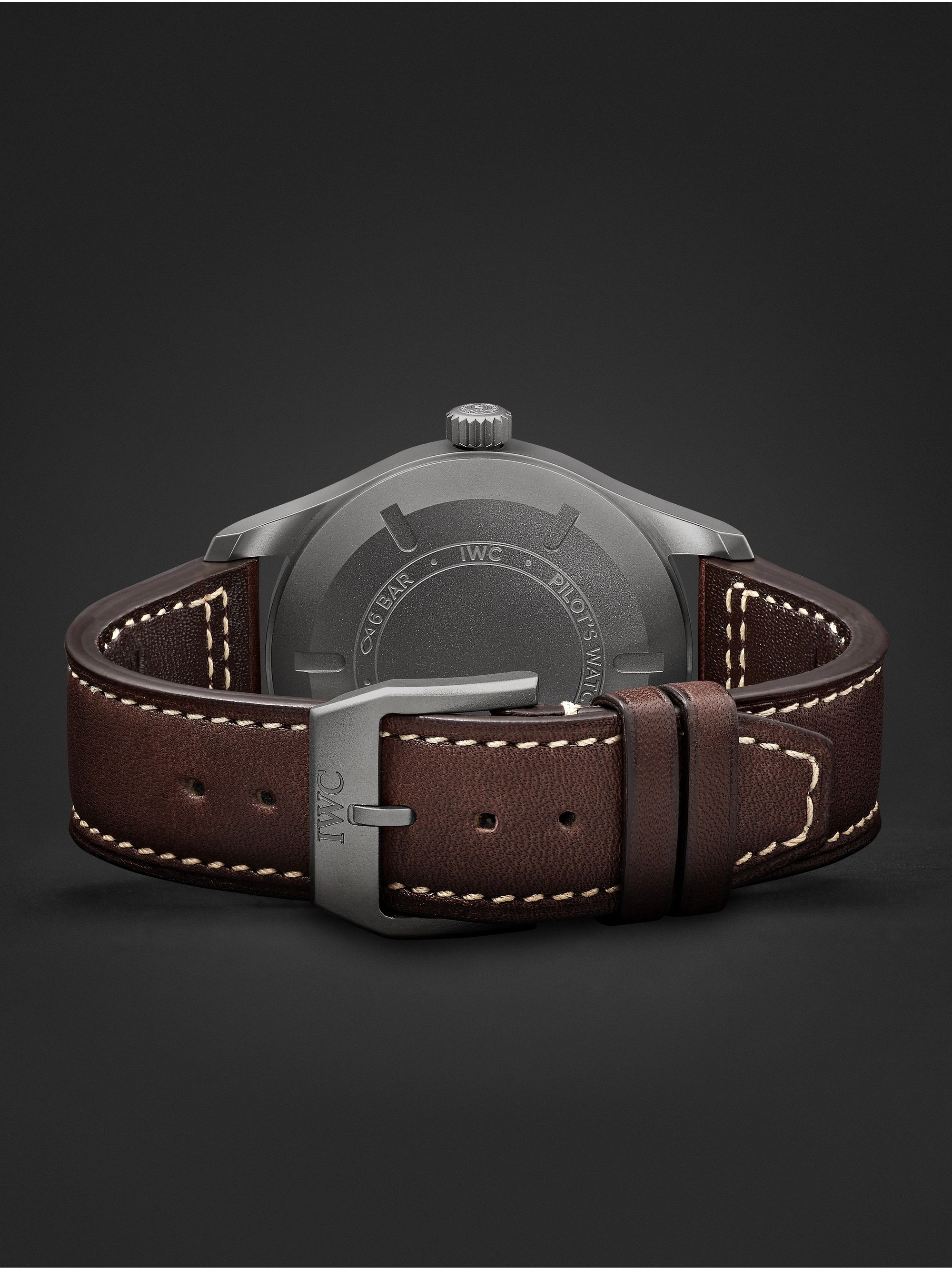 IWC SCHAFFHAUSEN Pilot's Mark XVIII Heritage Automatic 40mm Titanium and Leather Watch, Ref. No. IW327006