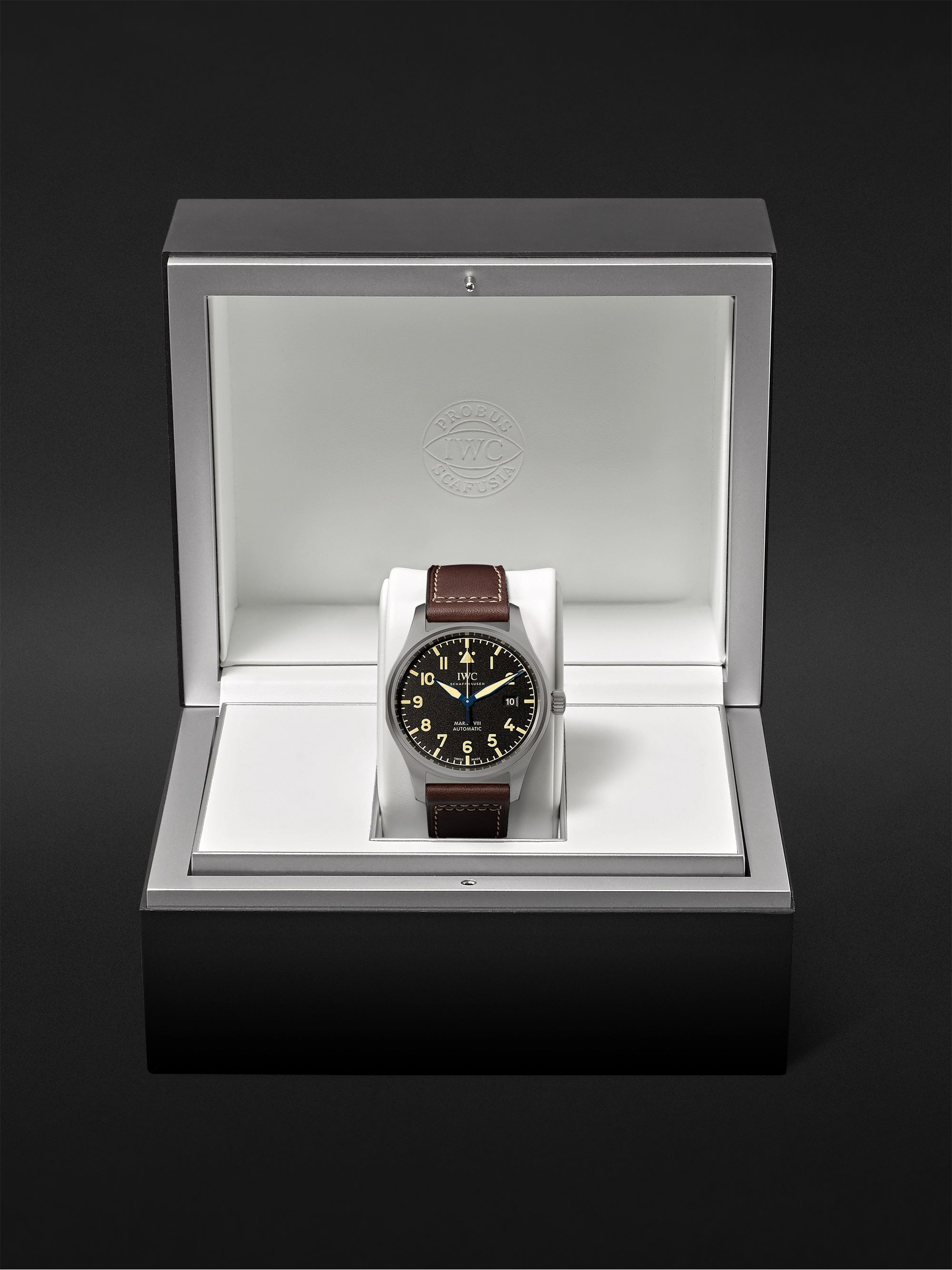 IWC SCHAFFHAUSEN Pilot's Mark XVIII Heritage Automatic 40mm Titanium and Leather Watch, Ref. No. IW327006