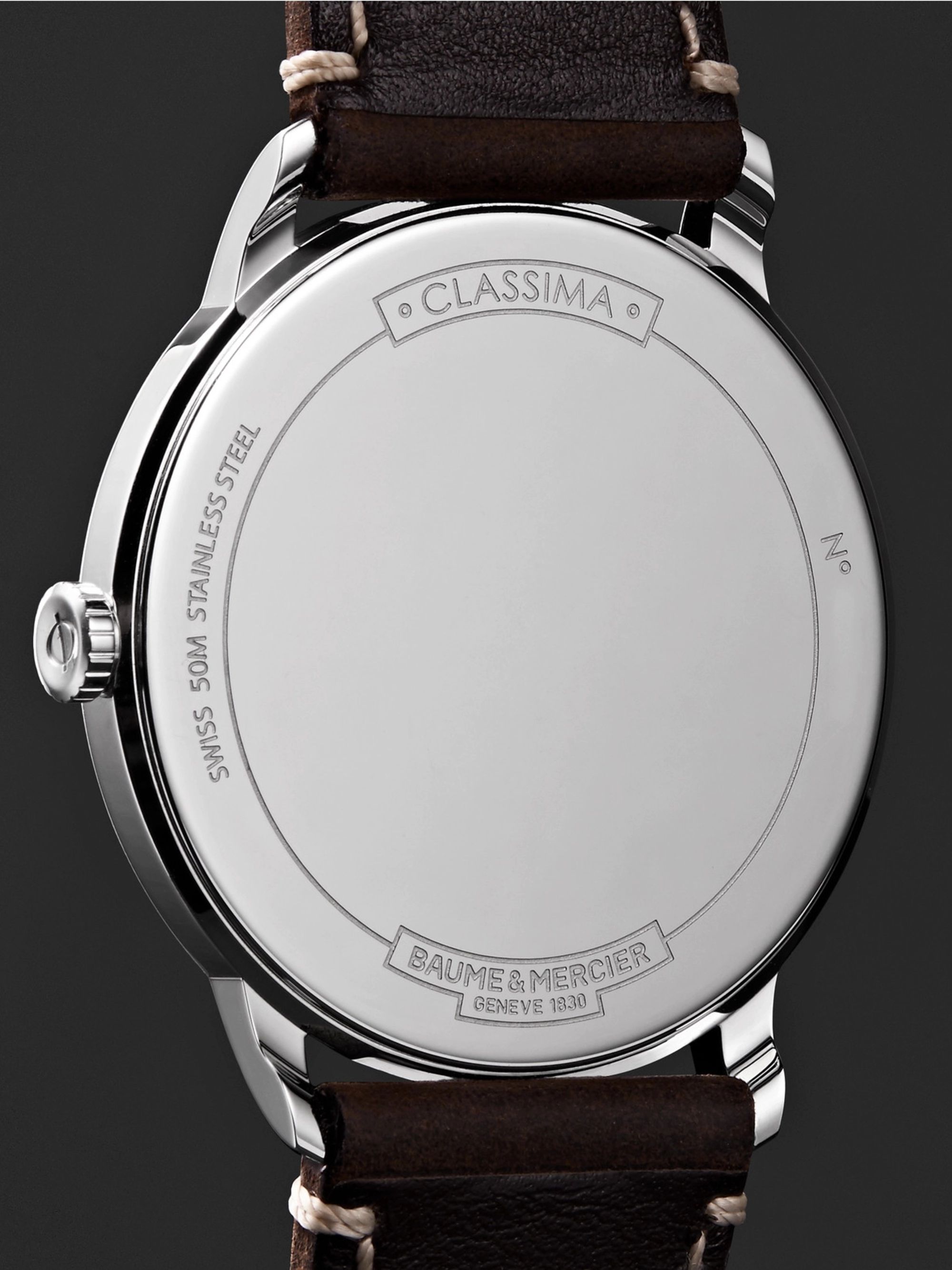 BAUME & MERCIER My Classima 40mm Stainless Steel and Leather Watch, Ref. No. 10389