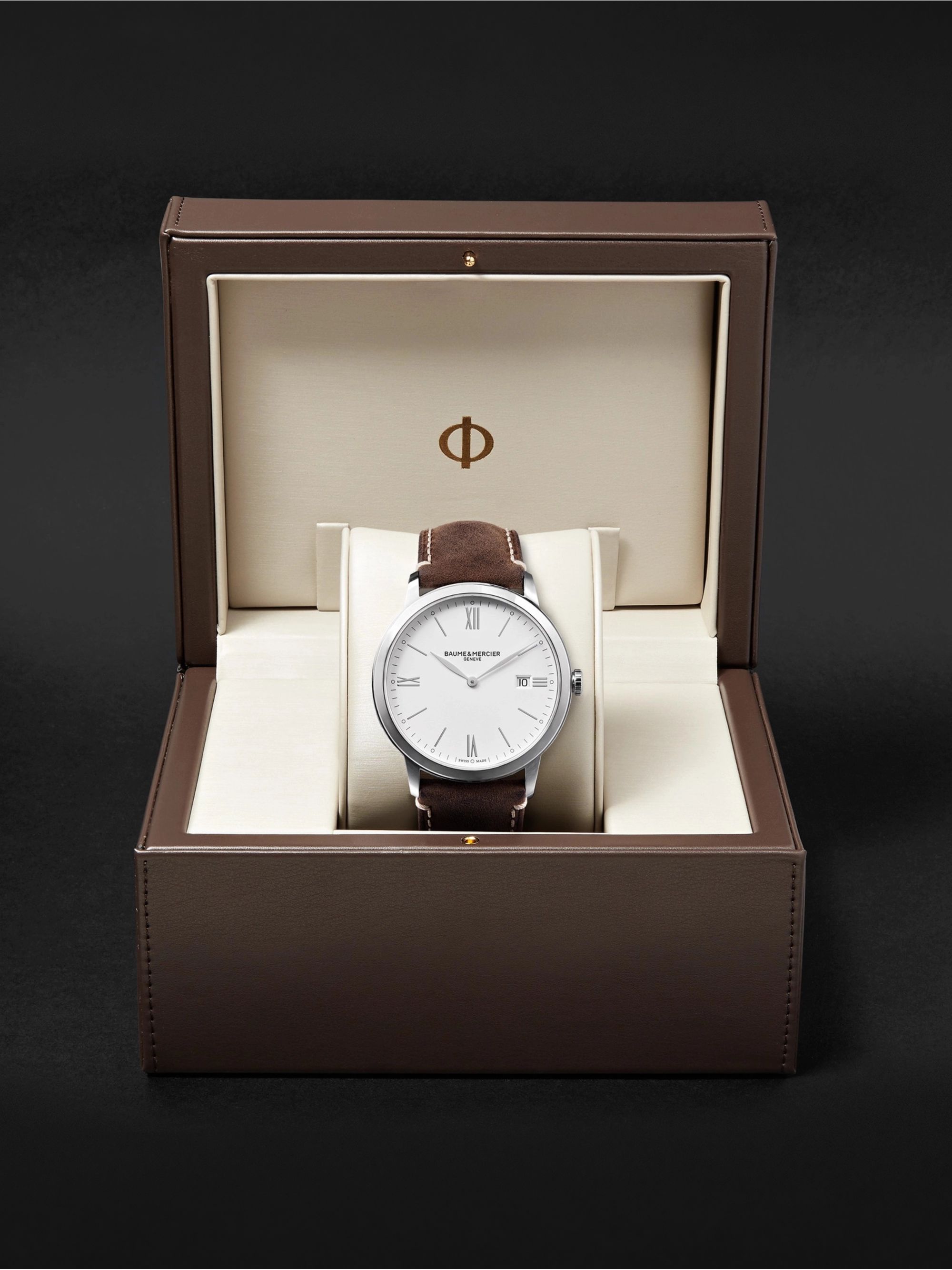 BAUME & MERCIER My Classima 40mm Stainless Steel and Leather Watch, Ref. No. 10389