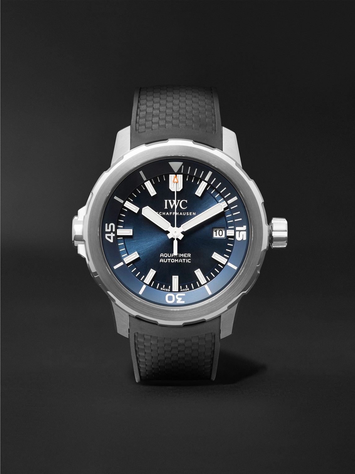 Iwc Schaffhausen Aquatimer Expedition Jacques-yves Cousteau Automatic 42mm Stainless Steel And Rubber Watch, Ref. No. In Blue