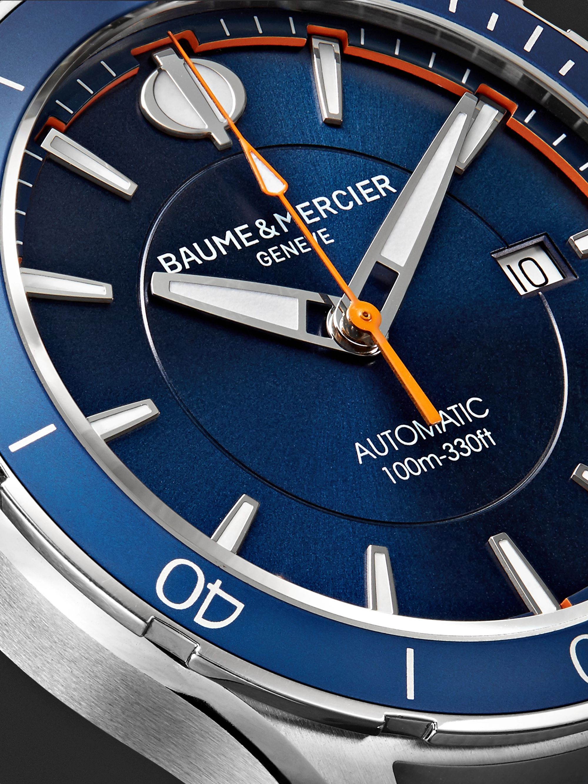 BAUME & MERCIER Clifton Club Automatic 42mm Stainless Steel and Rubber NATO Watch, Ref. No. 10405