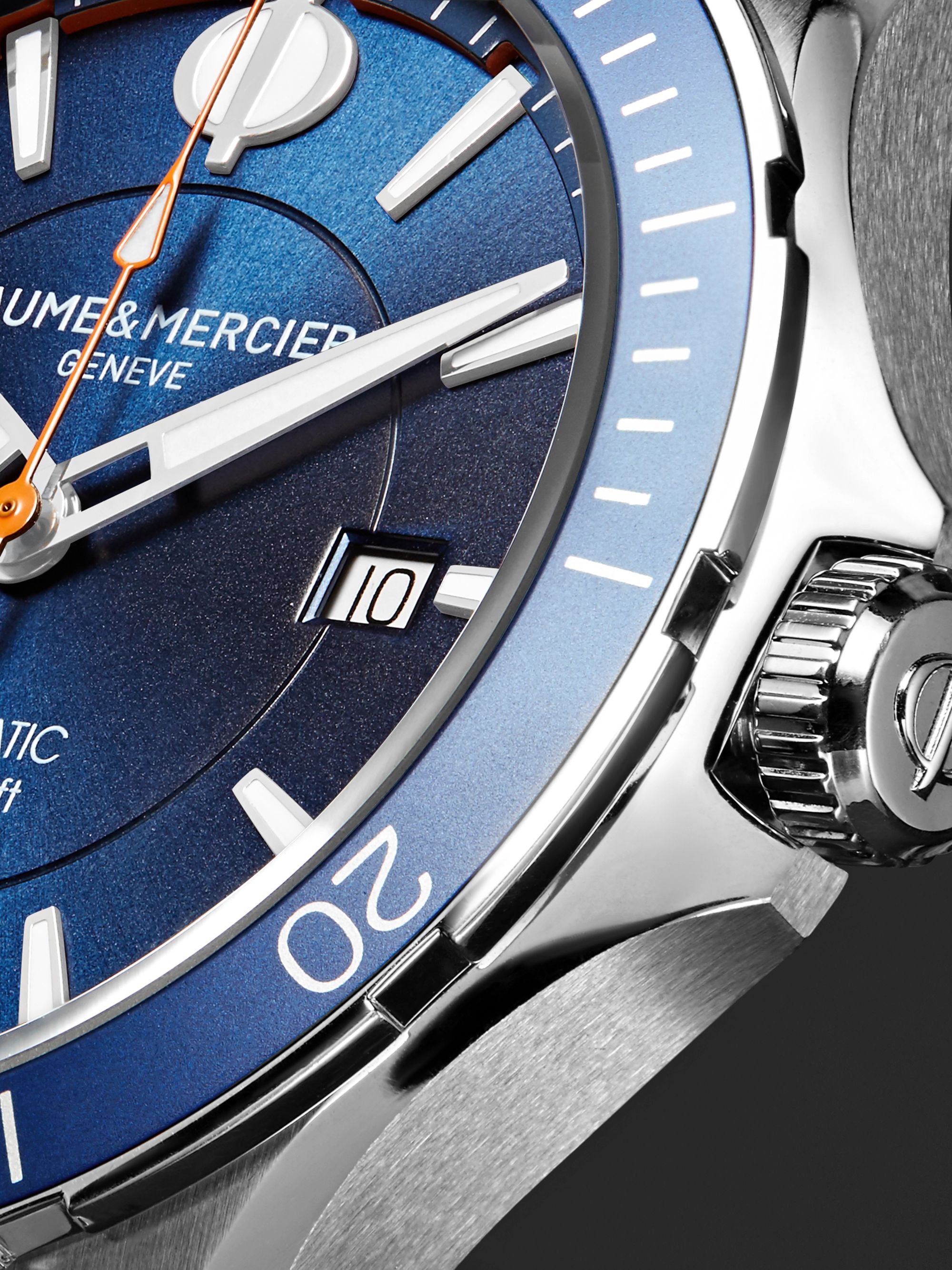 BAUME & MERCIER Clifton Club Automatic 42mm Stainless Steel and Rubber NATO Watch, Ref. No. 10405