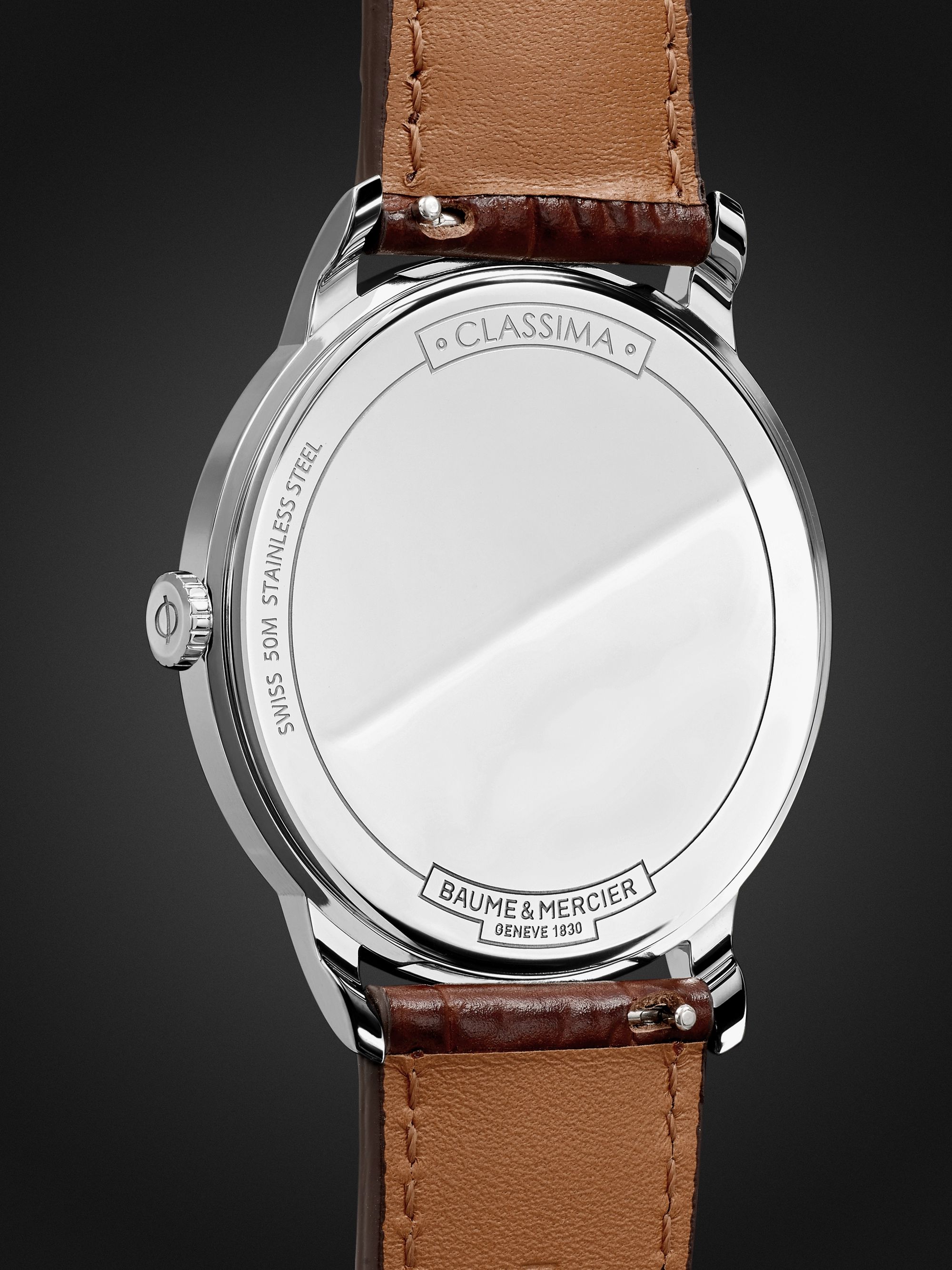BAUME & MERCIER Classima 42mm Stainless Steel and Croc-Effect Leather Watch, Ref. No. 10415
