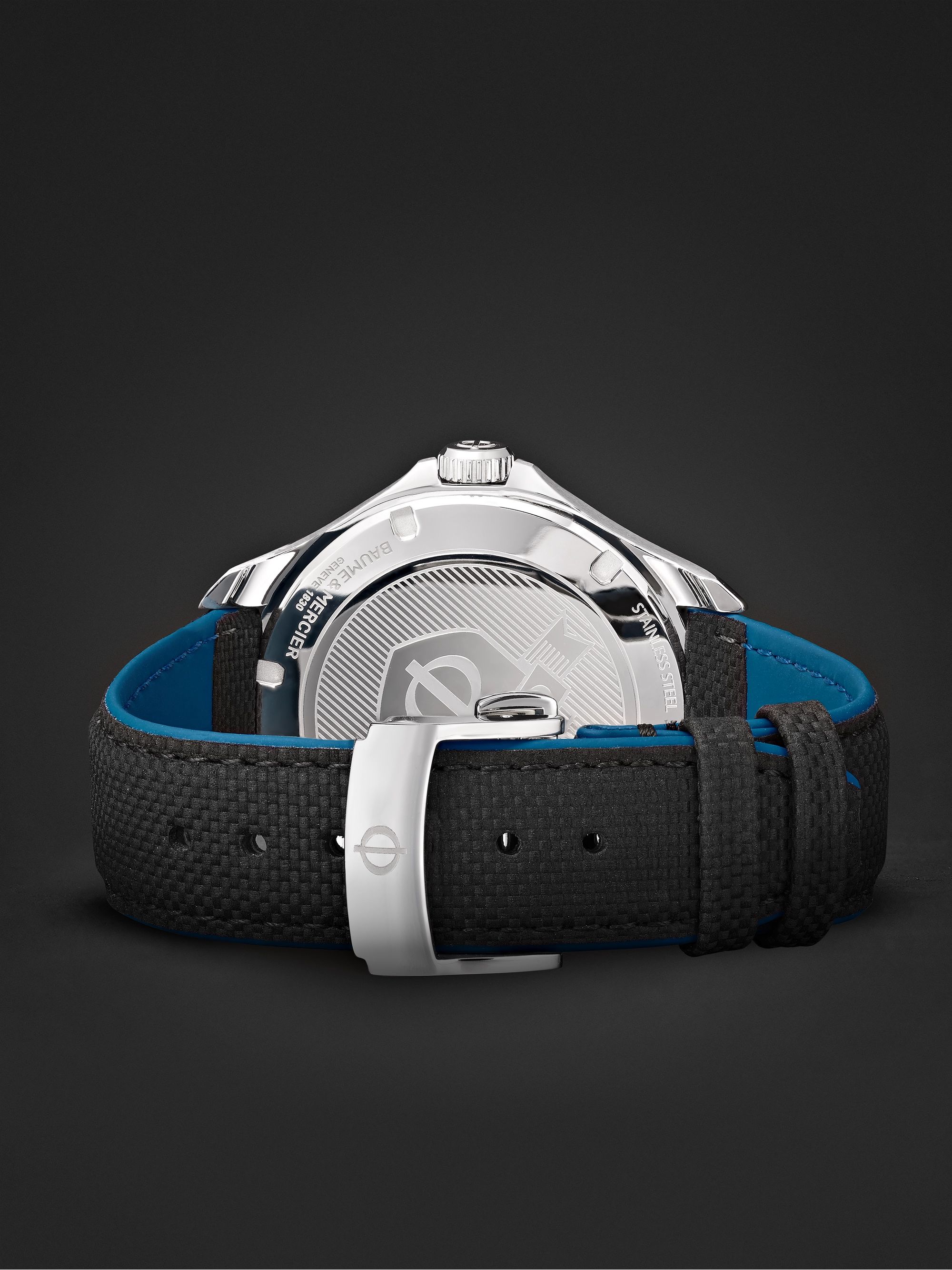 BAUME & MERCIER Clifton Club Automatic Dual Time 42mm Stainless Steel and Leather Watch, Ref. No. 10486