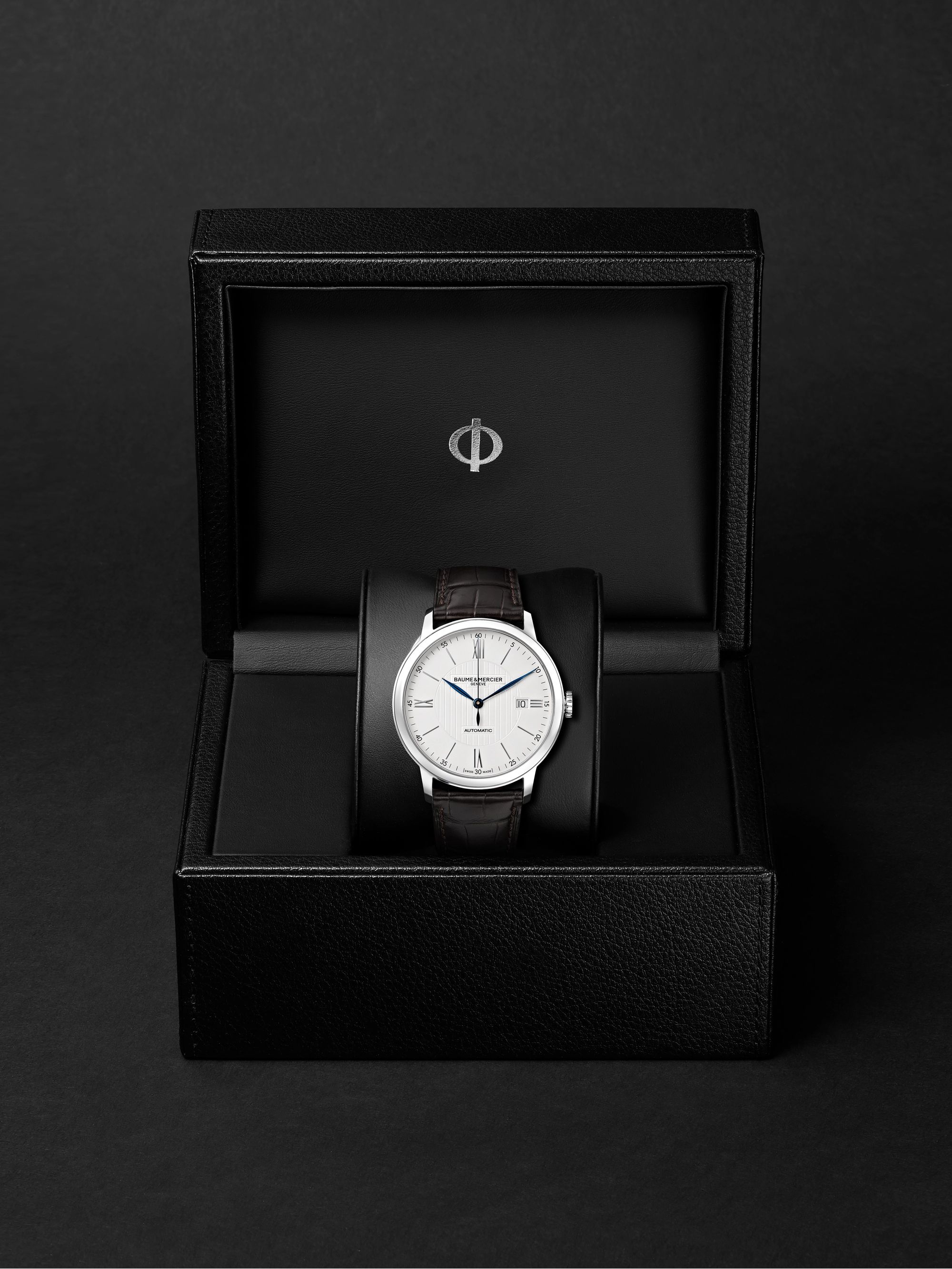 BAUME & MERCIER Classima Automatic 40mm Stainless Steel and Alligator Watch, Ref. No. 10214