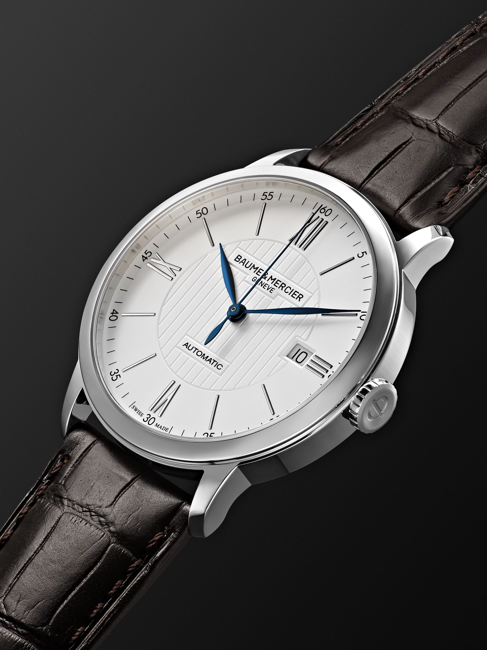 BAUME & MERCIER Classima Automatic 40mm Stainless Steel and Alligator Watch, Ref. No. 10214