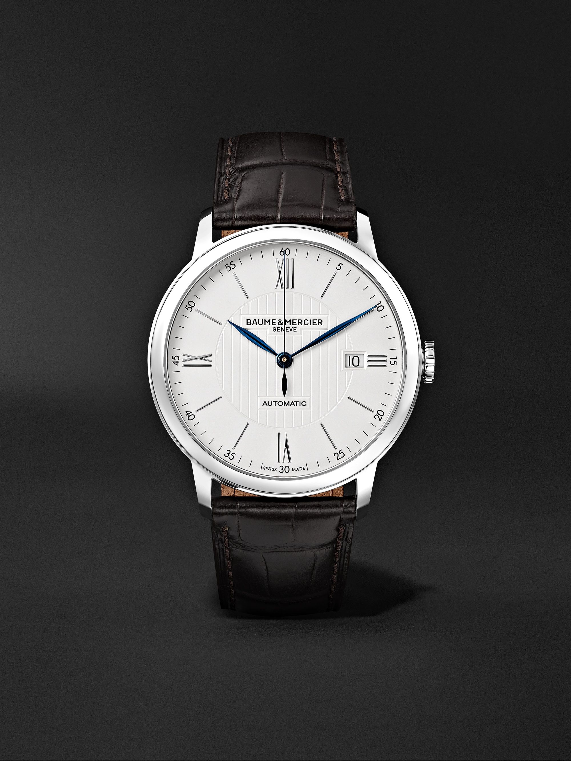 BAUME & MERCIER Classima Automatic 40mm Stainless Steel and Alligator Watch, Ref. No. 10214