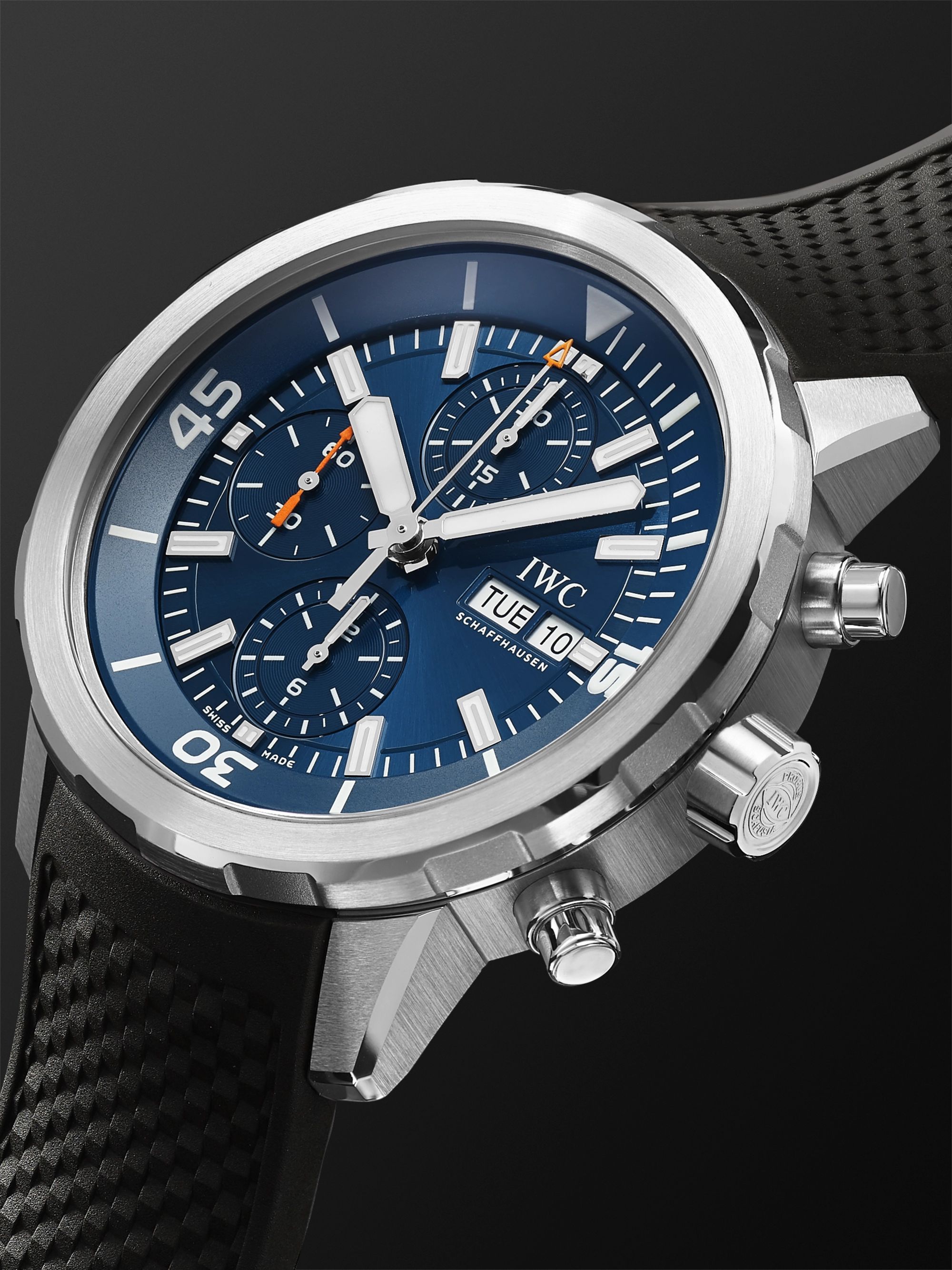 IWC SCHAFFHAUSEN Aquatimer Expedition Jacques-Yves Cousteau Edition Automatic Chronograph 44mm Stainless Steel and Rubber Watch, Ref. No. IW376805