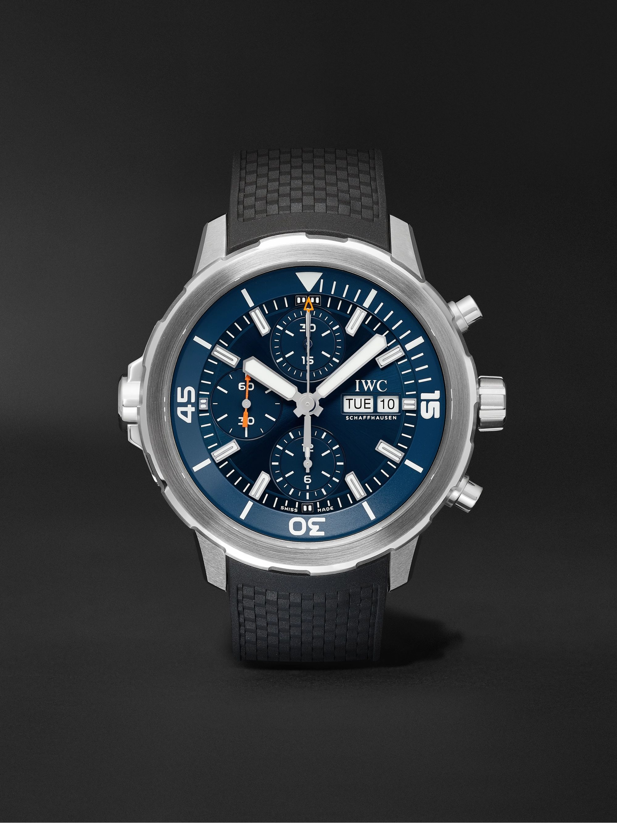 IWC SCHAFFHAUSEN Aquatimer Expedition Jacques-Yves Cousteau Edition Automatic Chronograph 44mm Stainless Steel and Rubber Watch, Ref. No. IW376805