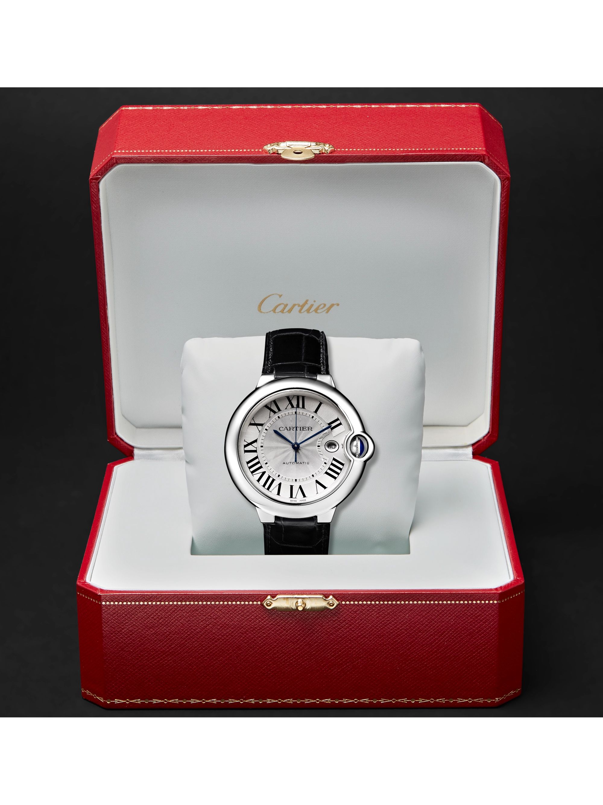 CARTIER Ballon Bleu Automatic 42mm Stainless Steel and Alligator Watch, Ref. No. CRW69016Z4