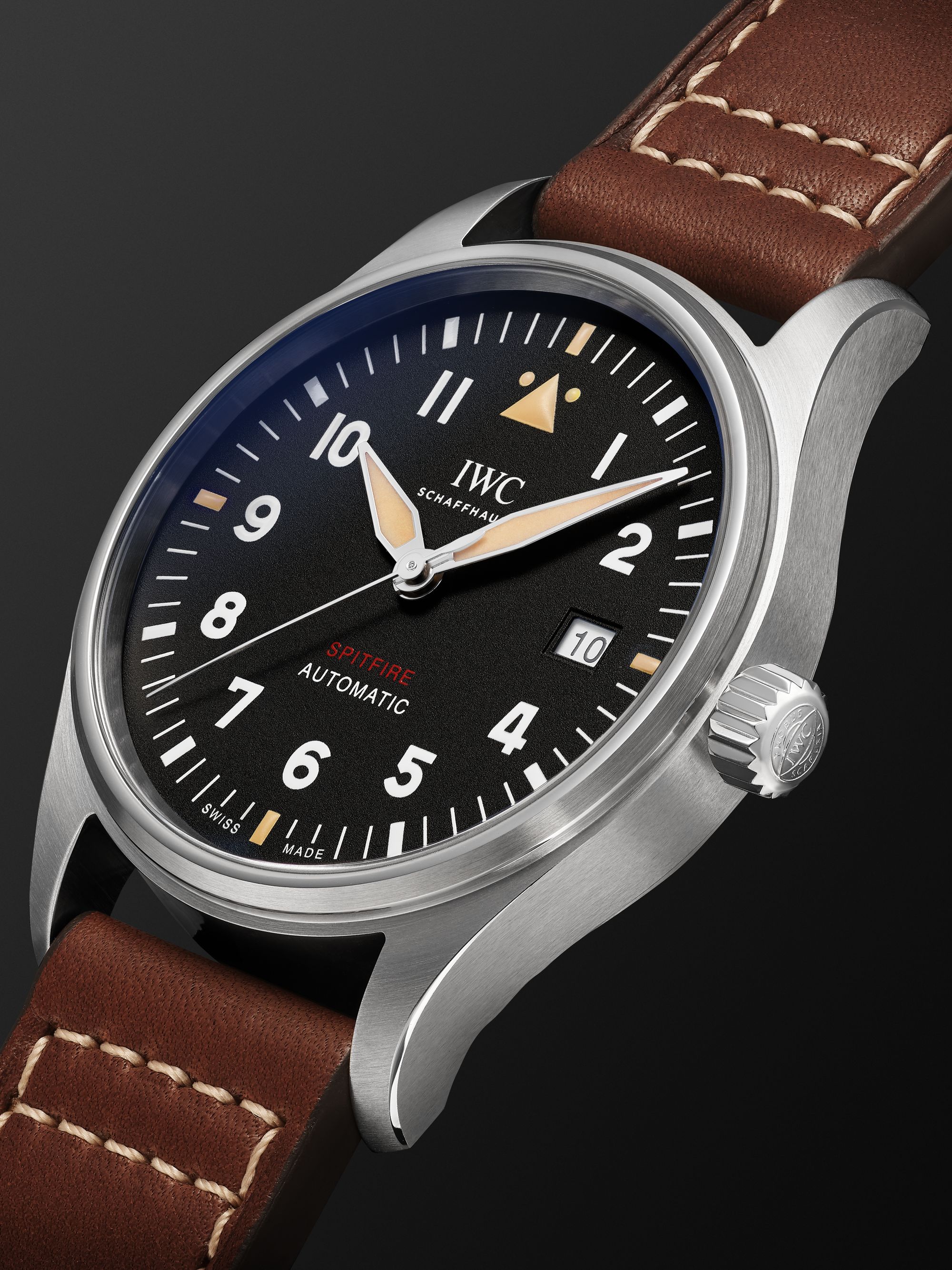 IWC SCHAFFHAUSEN Pilot's Spitfire Automatic 39mm Stainless Steel and Leather Watch, Ref. No. IW326803
