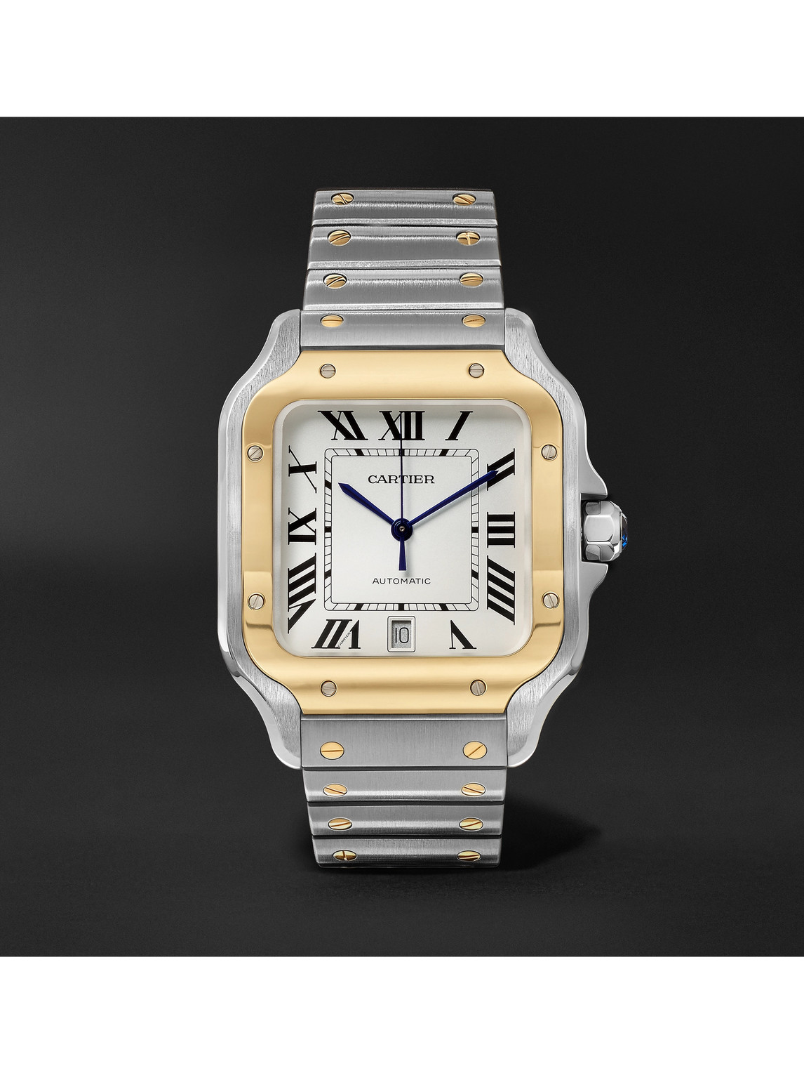 Cartier Santos Automatic 39.8mm 18-Karat Gold Interchangeable Stainless Steel and Leather Watch, Ref. No. W2SA0006 - Men