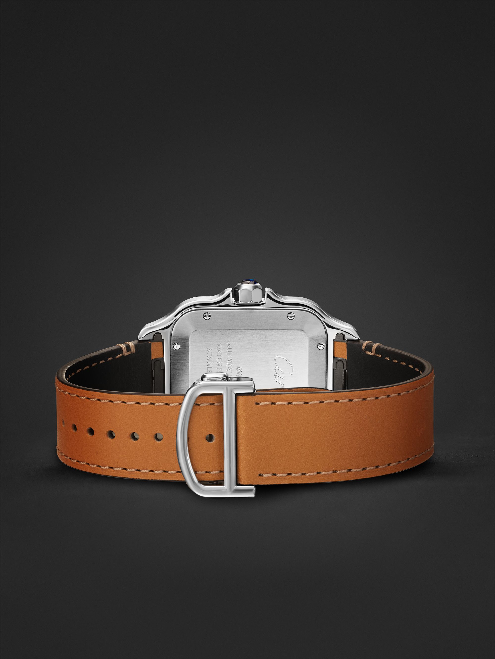 CARTIER Santos 39.8mm Interchangeable Stainless Steel and Leather Watch, Ref. No. CRWSSA0018