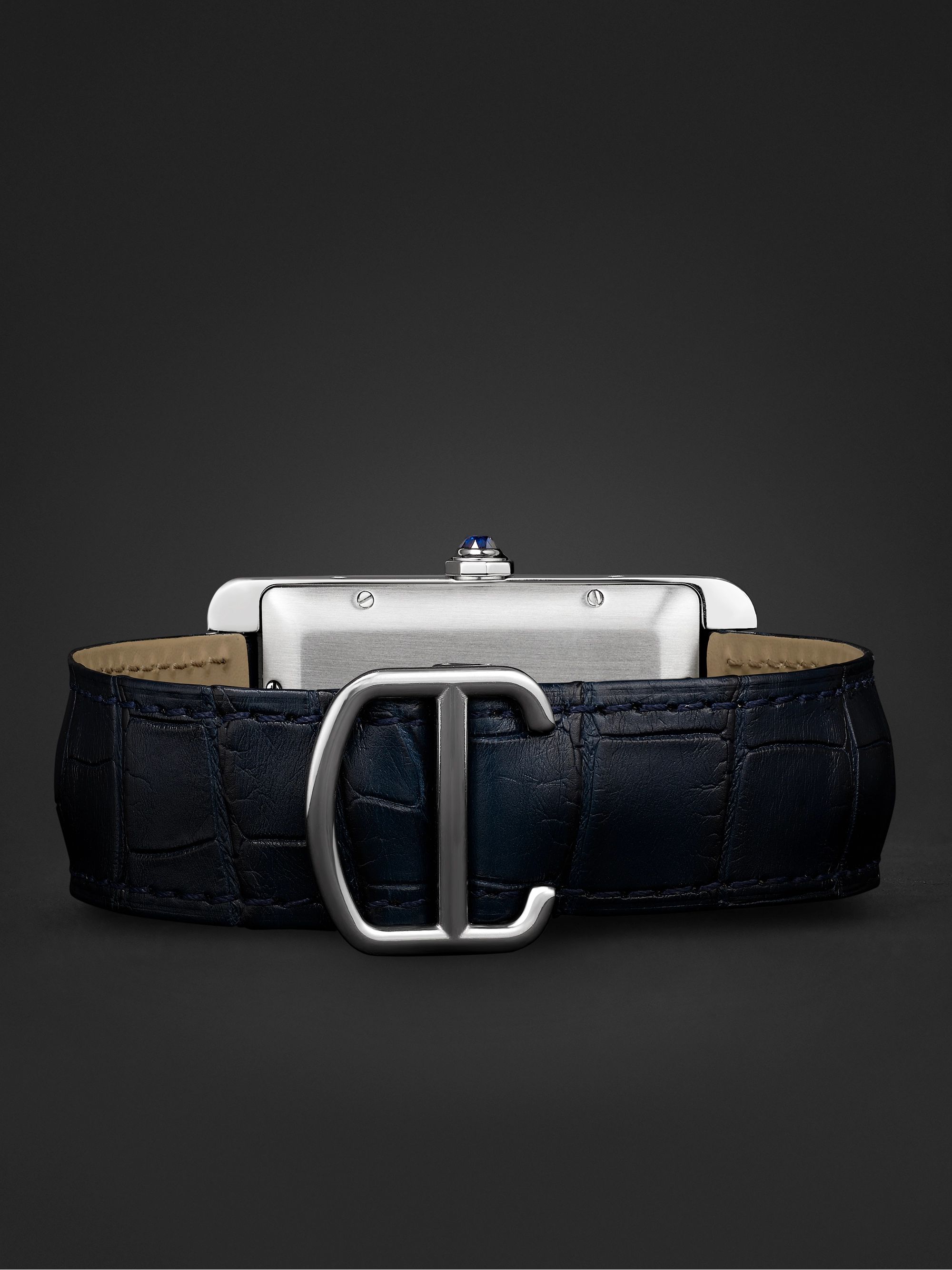 CARTIER Tank Américaine Automatic 45mm Steel and Alligator Watch, Ref. No. CRWSTA0018
