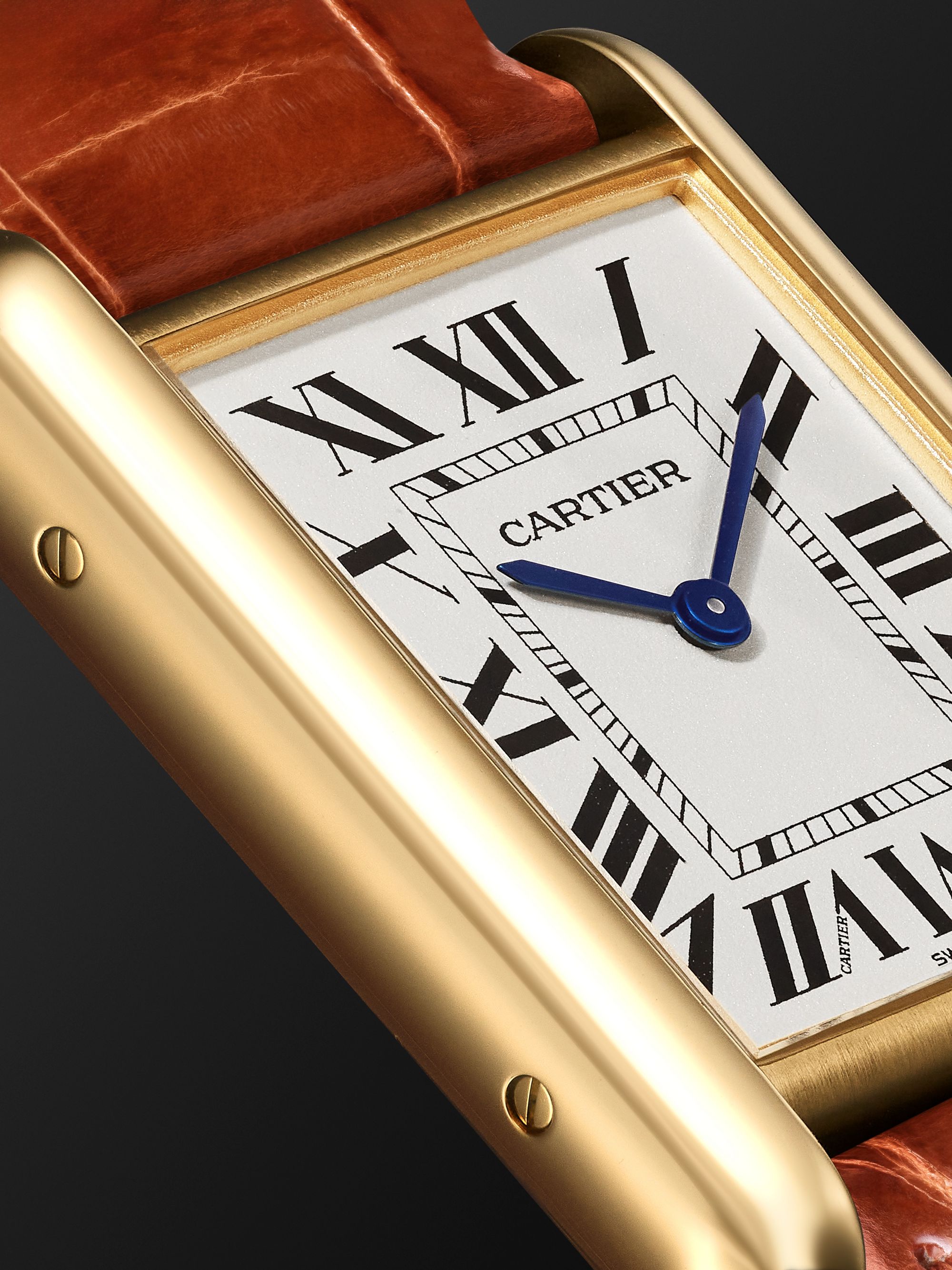 CARTIER Tank Louis Cartier 34mm 18-Karat Gold and Alligator Watch, Ref. No. CRW1529756