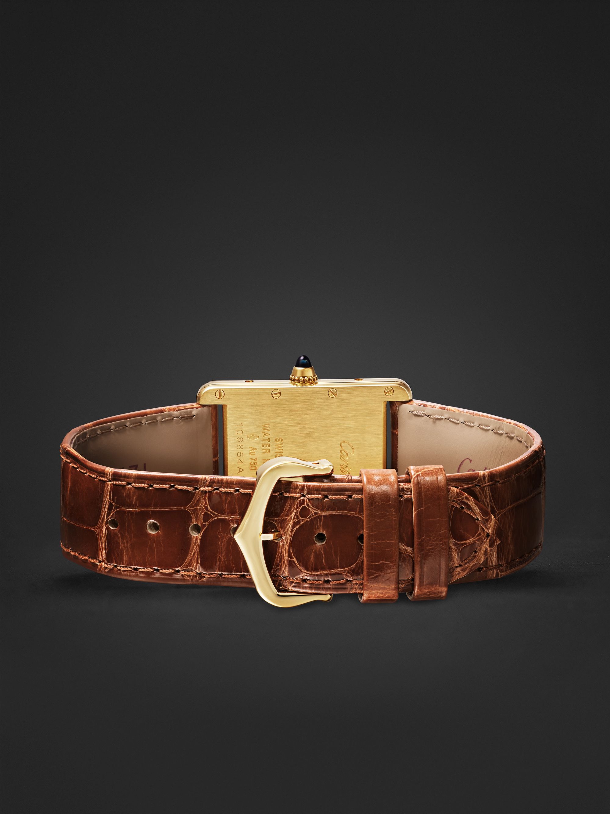 CARTIER Tank Louis Cartier 34mm 18-Karat Gold and Alligator Watch, Ref. No. CRW1529756