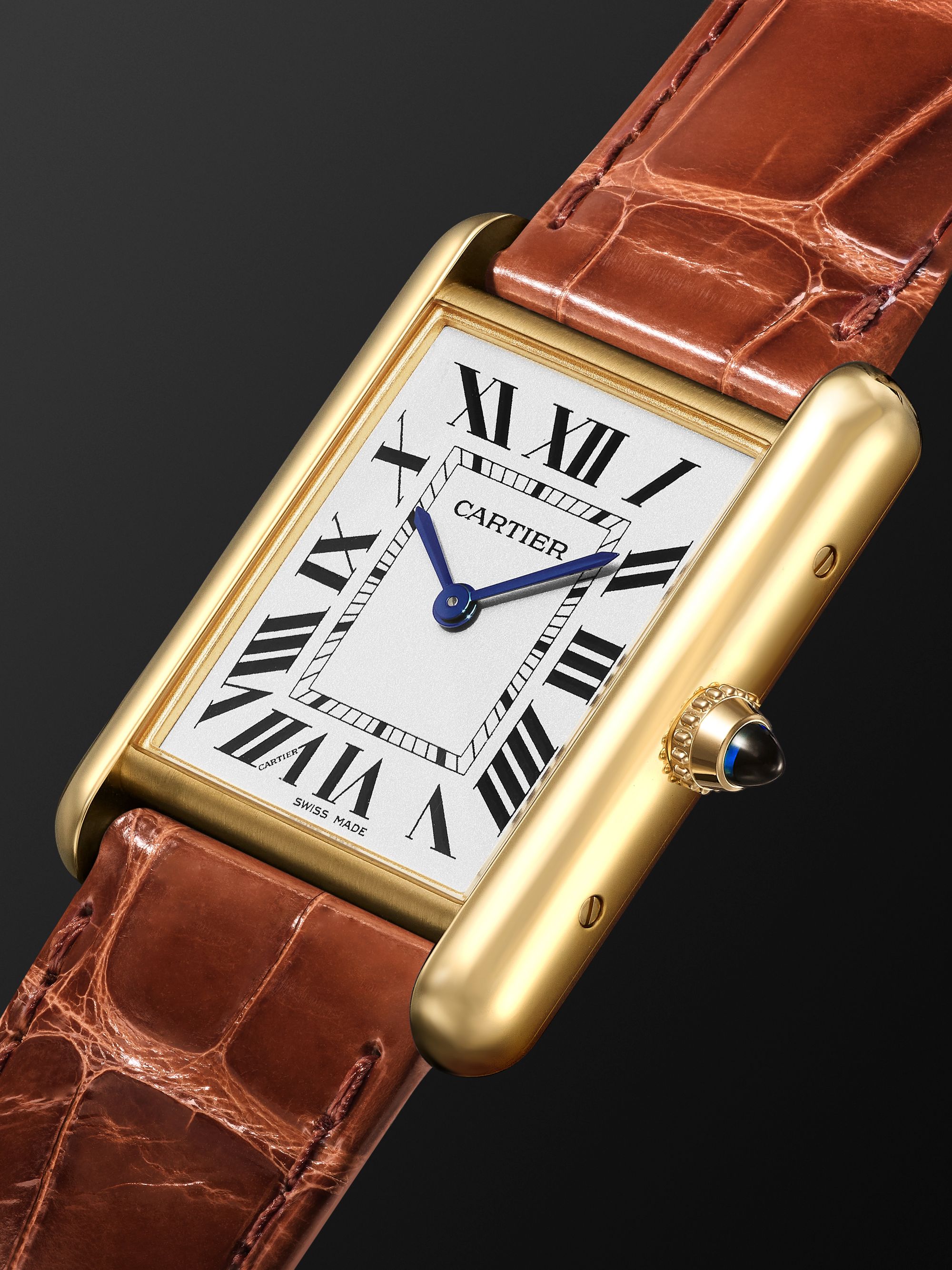 CARTIER Tank Louis Cartier 34mm 18-Karat Gold and Alligator Watch, Ref. No. CRW1529756