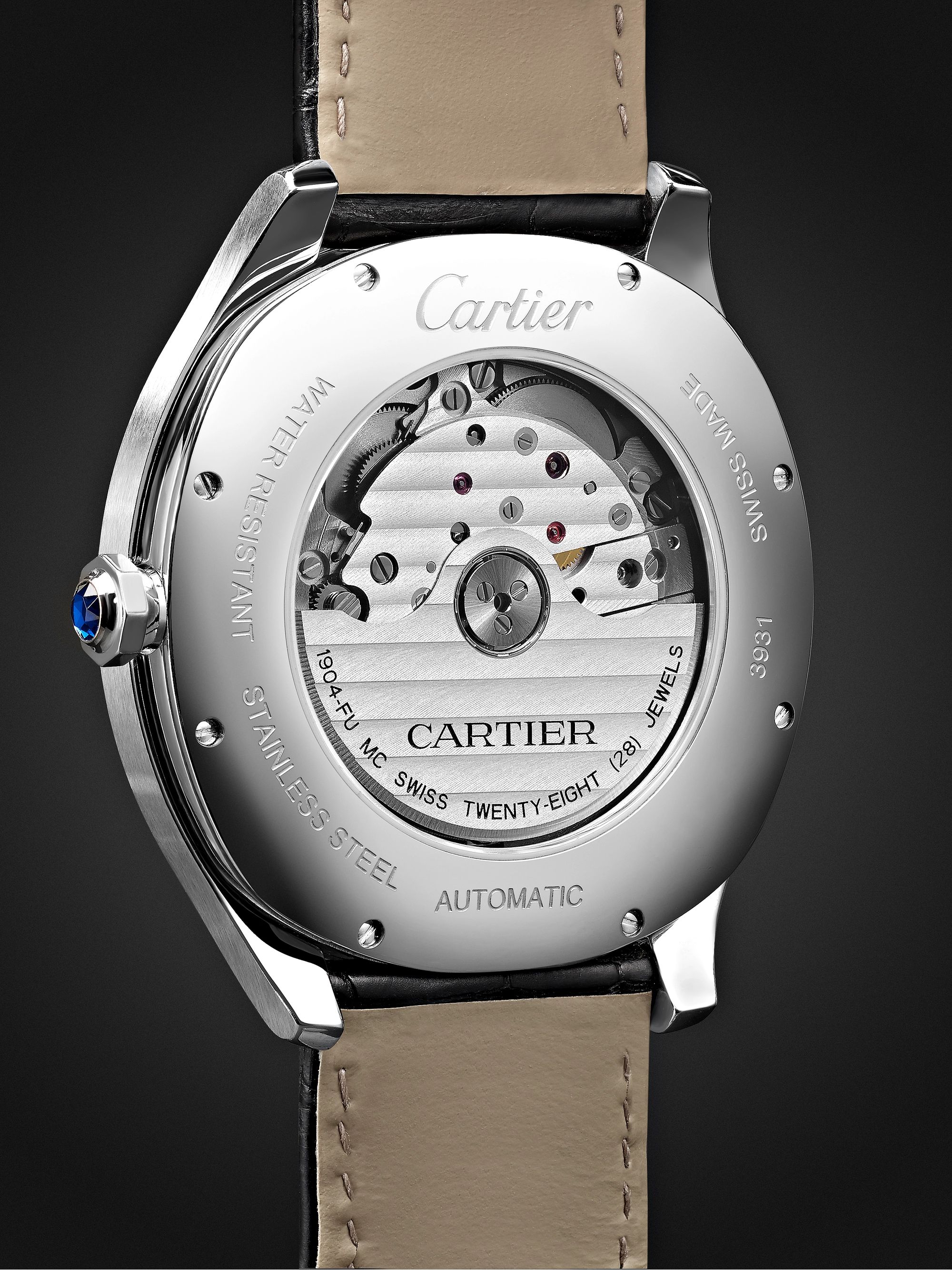CARTIER Drive de Cartier Automatic 40mm Steel and Alligator Watch, Ref. No. CRWSNM0005