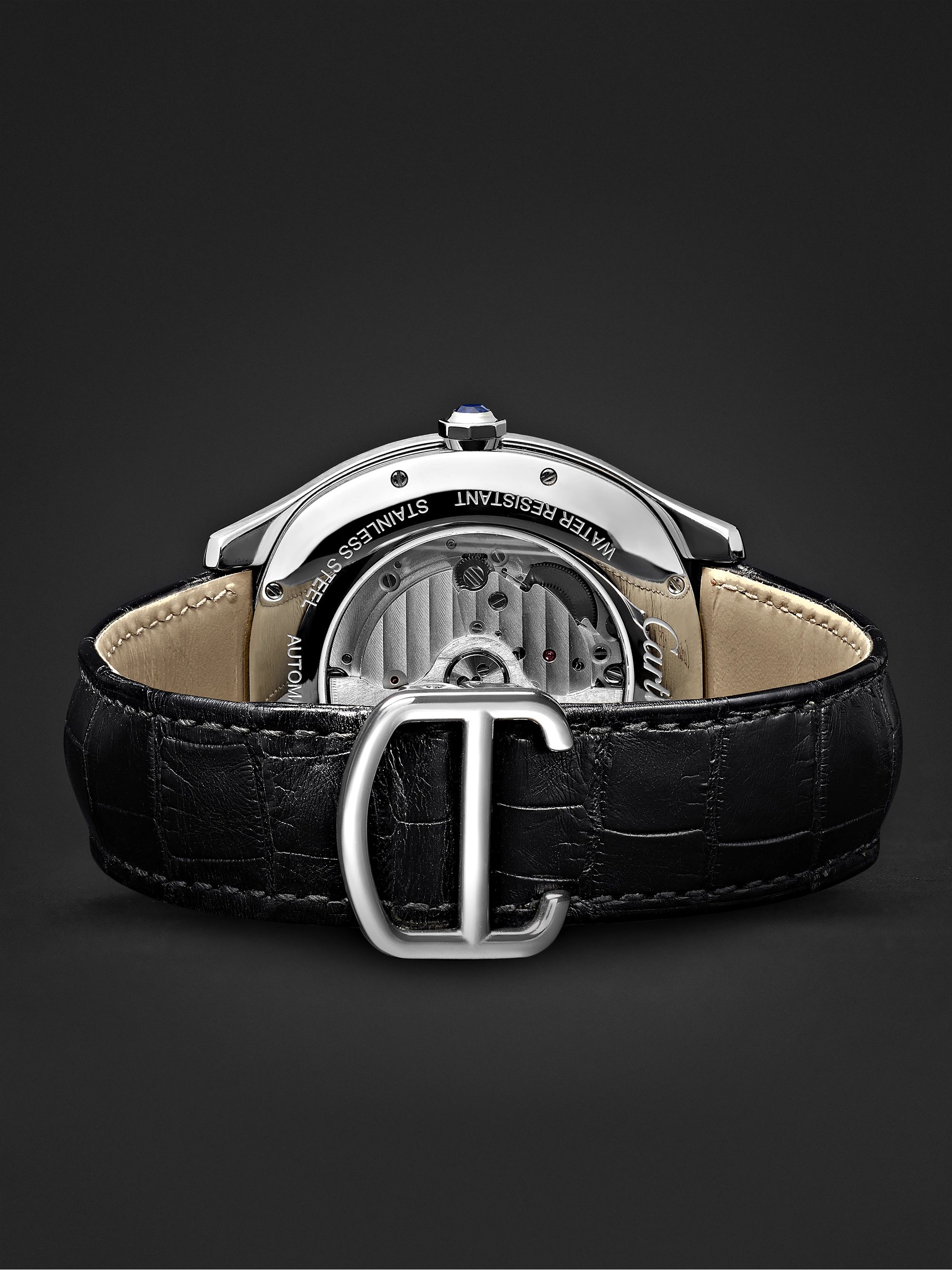 CARTIER Drive de Cartier Automatic 40mm Steel and Alligator Watch, Ref. No. CRWSNM0005