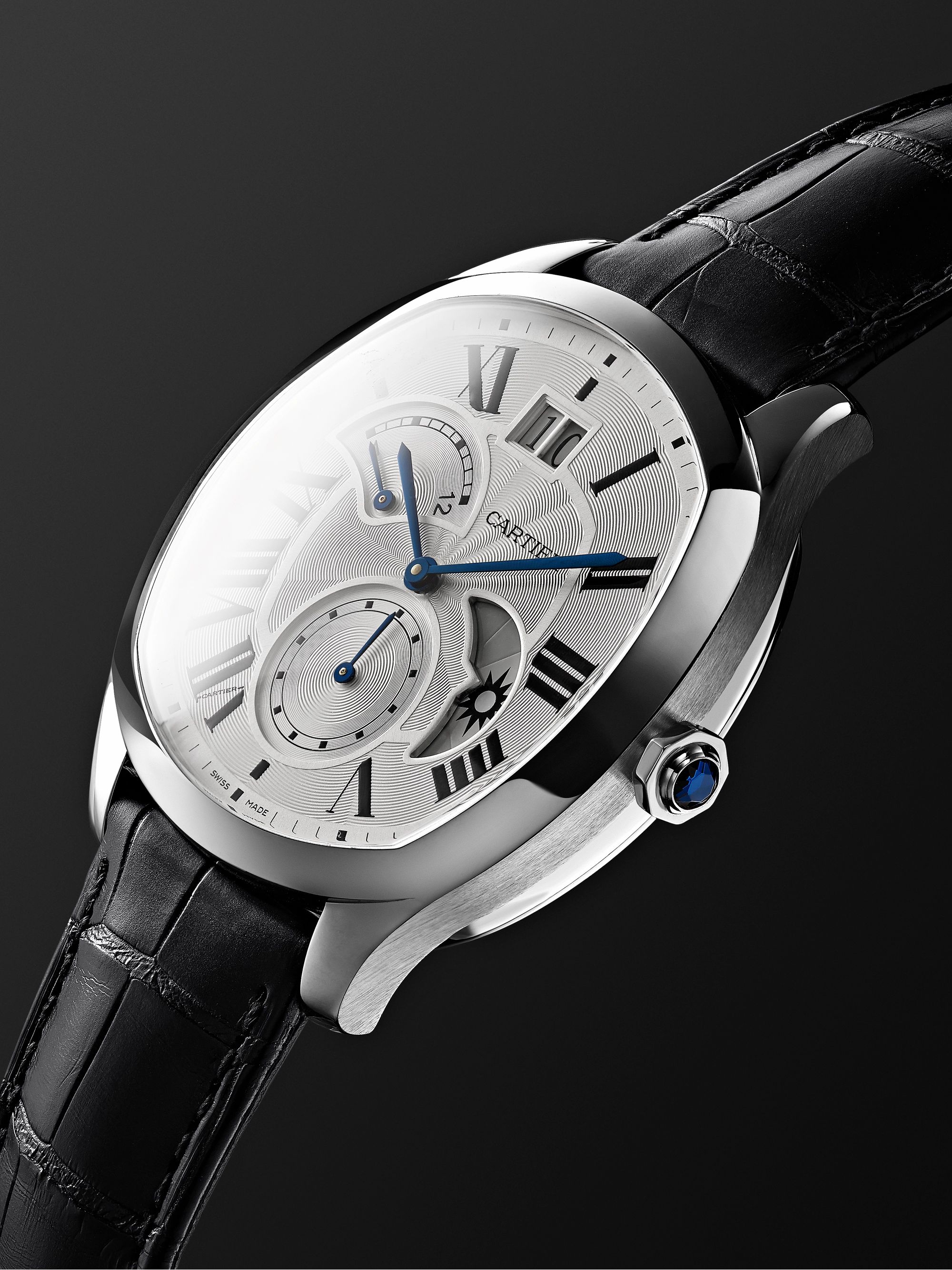 CARTIER Drive de Cartier Automatic 40mm Steel and Alligator Watch, Ref. No. CRWSNM0005