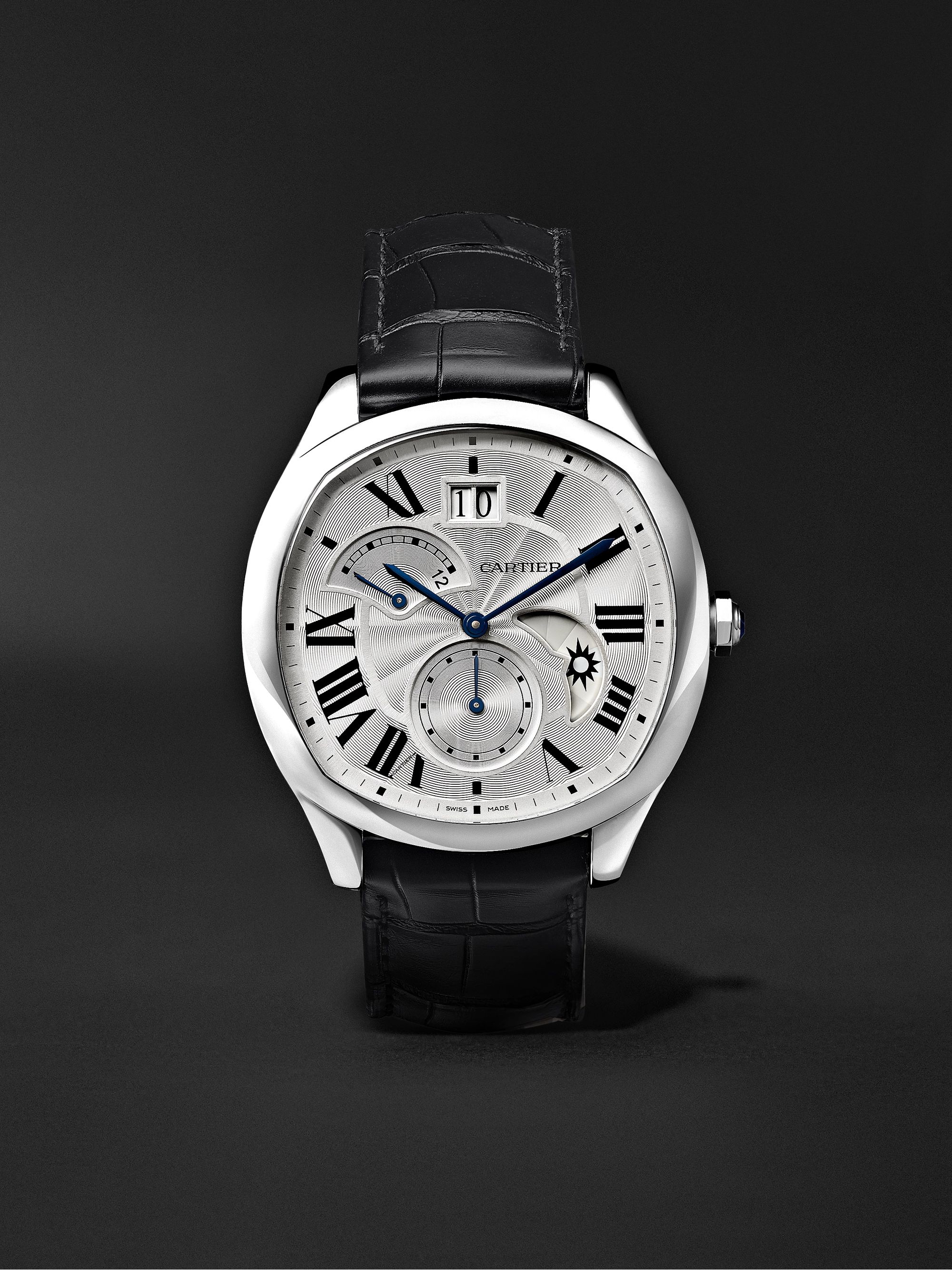 CARTIER Drive de Cartier Automatic 40mm Steel and Alligator Watch, Ref. No. CRWSNM0005