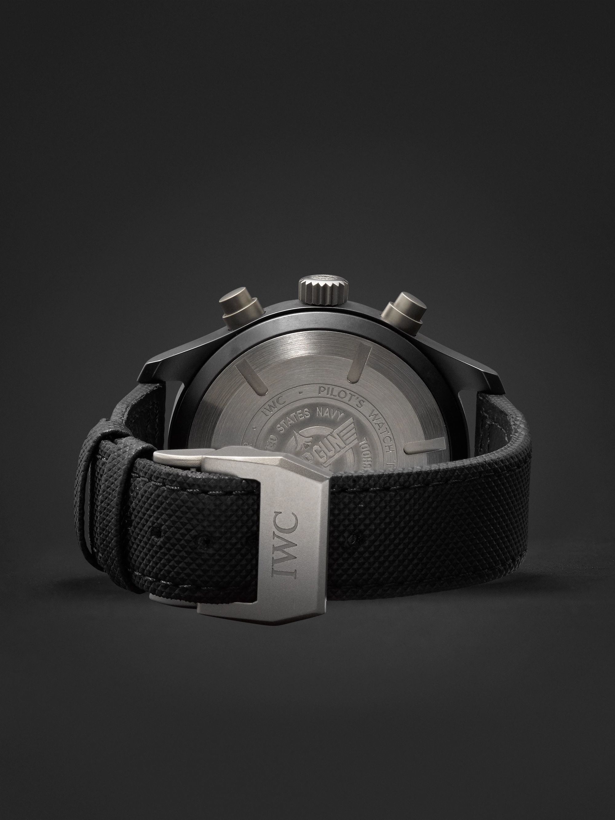 IWC SCHAFFHAUSEN Pilot's TOP GUN Automatic Chronograph 44mm Ceramic and Leather Watch, Ref. No. IW389001