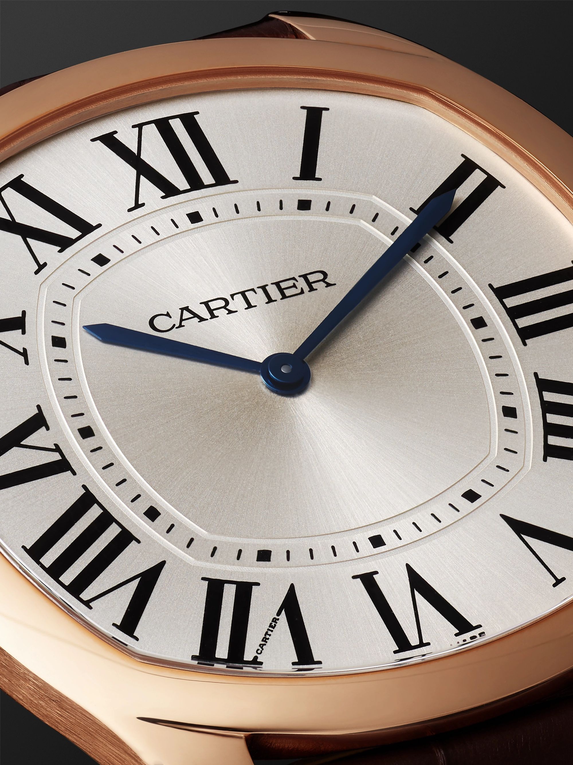 CARTIER Drive de Cartier Hand-Wound 18-Karat Pink Gold and Alligator Watch, Ref. No. CRWGNM0006