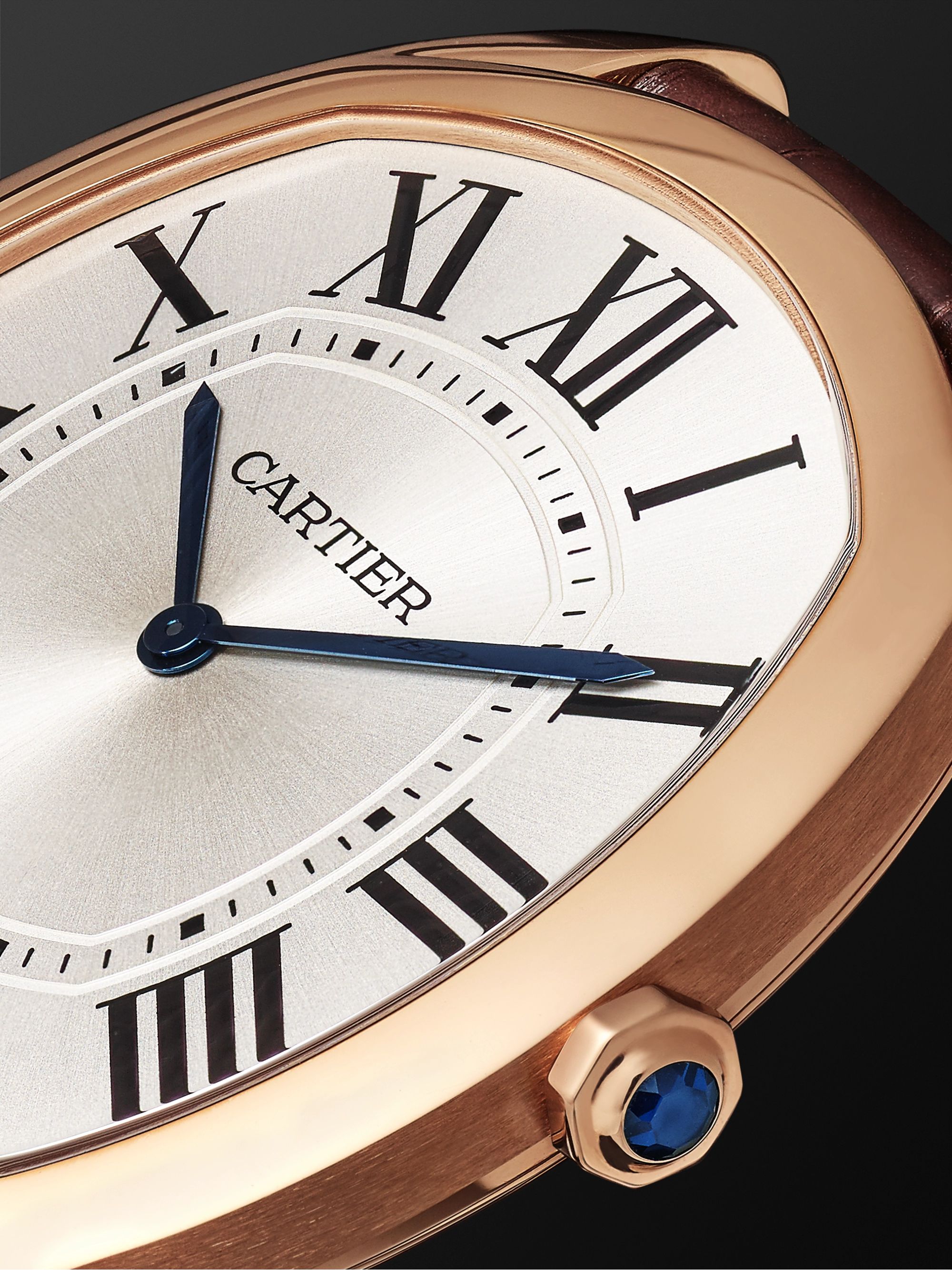 CARTIER Drive de Cartier Hand-Wound 18-Karat Pink Gold and Alligator Watch, Ref. No. CRWGNM0006